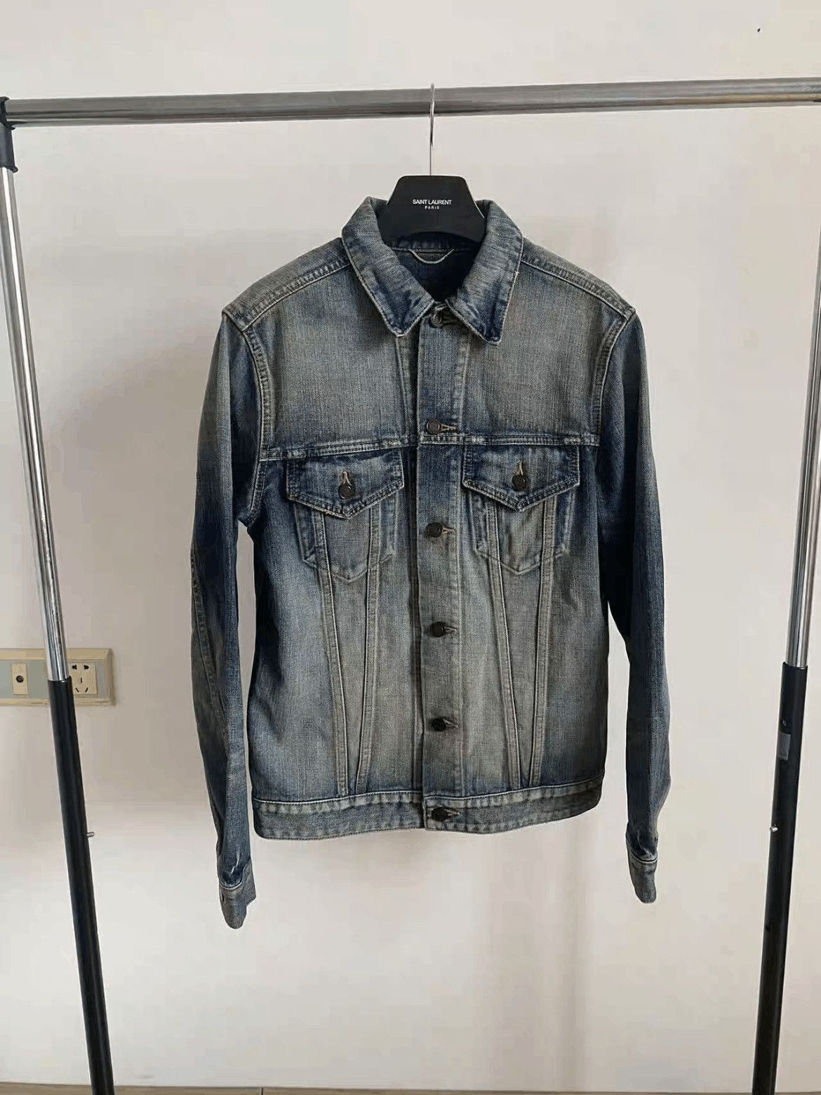 Saint Laurent Paris Saint Laurent Paris 16AW Shark Patch Denim Jacket Size US M / EU 48-50 / 2 - 3 Thumbnail