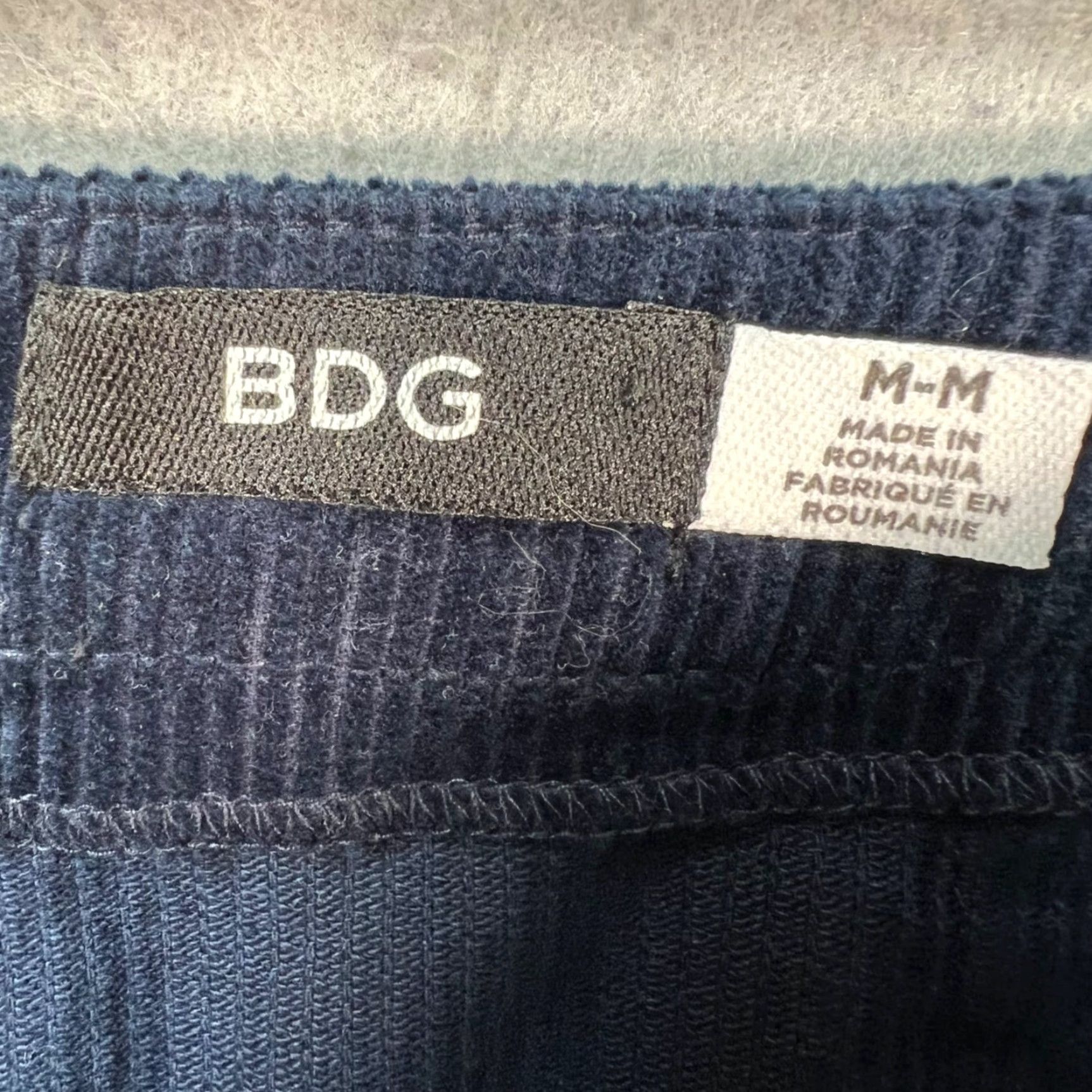 Bdg BDG Womens Skirt Corduroy Mini Blue with Back Zipper Short Pockets Size M Size 32" / US 10 / IT 46 - 3 Thumbnail