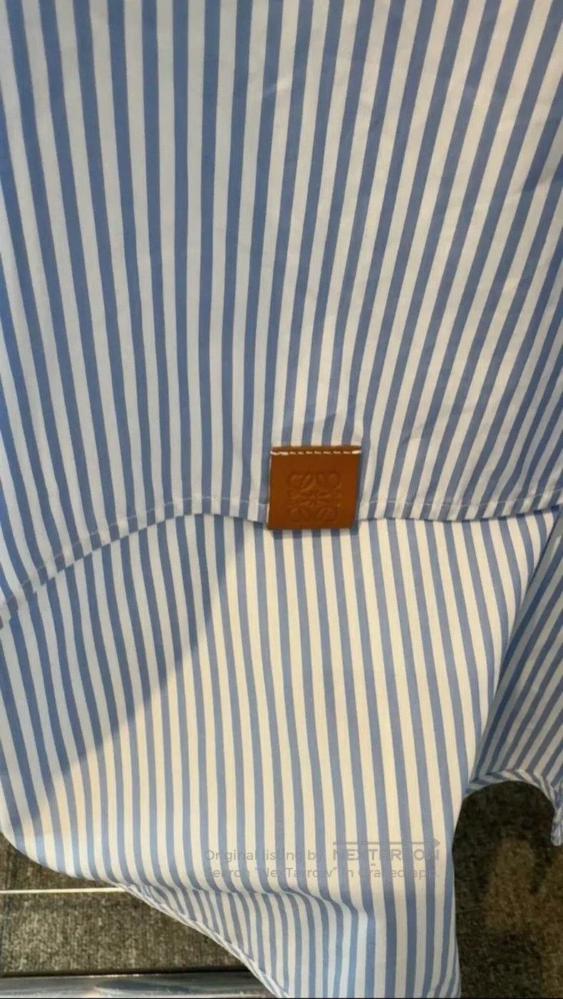 Loewe Loewe Navy and white striped dress, all cotton fabric, wit Size M / US 6-8 / IT 42-44 - 3 Thumbnail