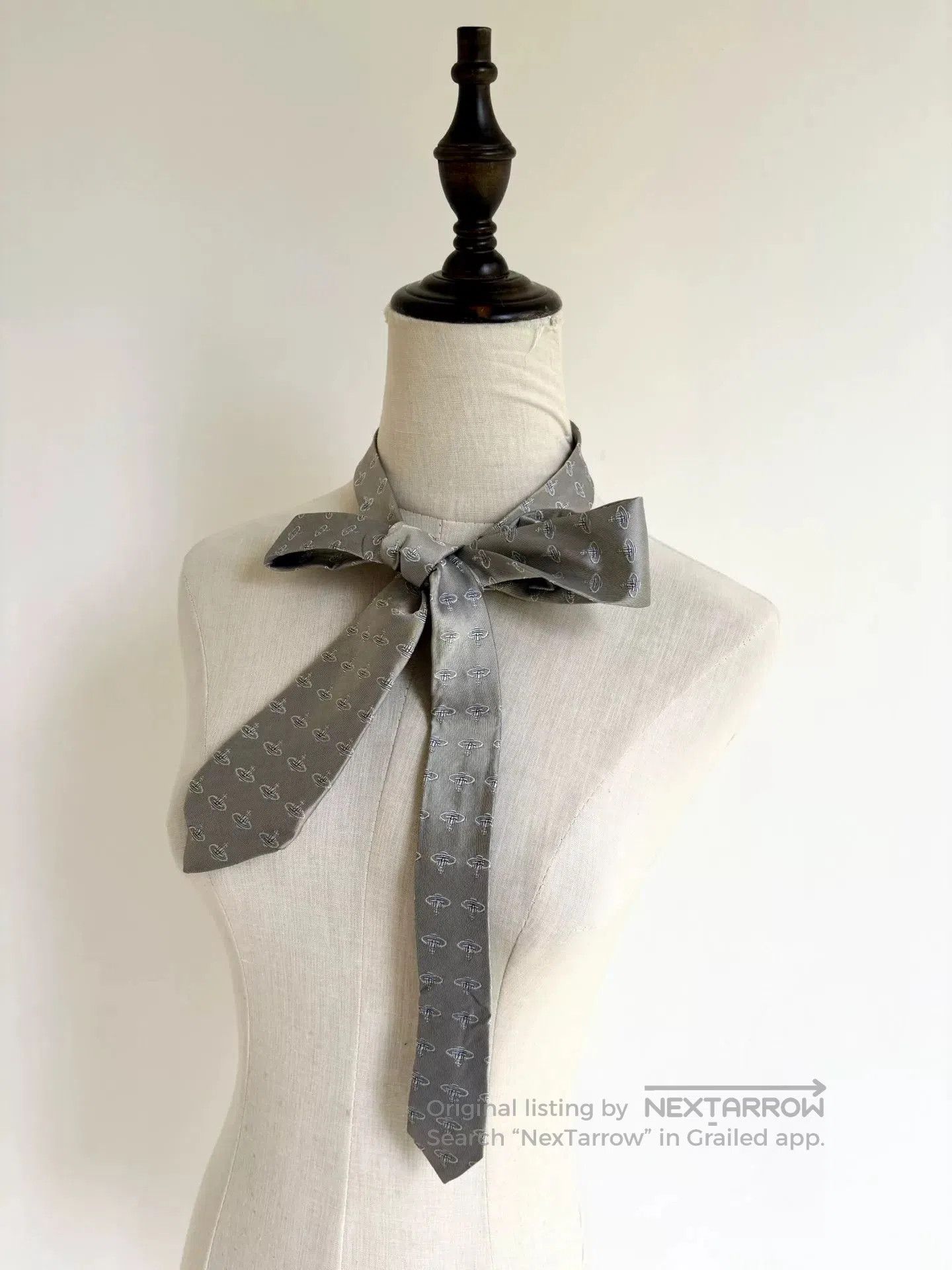 Vivienne Westwood vivienne westwood silver embroidered necktie. Size ONE SIZE - 2 Thumbnail