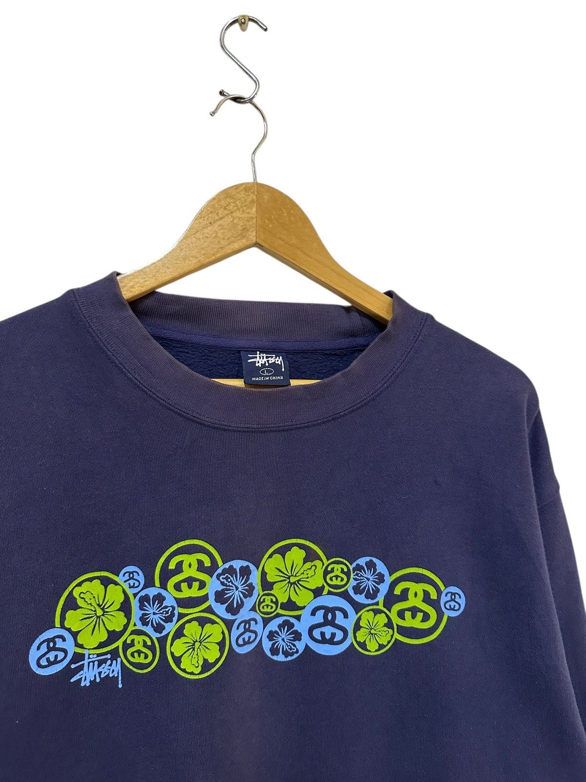 Stussy Vintage stussy floral sweatshirt Size US L / EU 52-54 / 3 - 4 Thumbnail