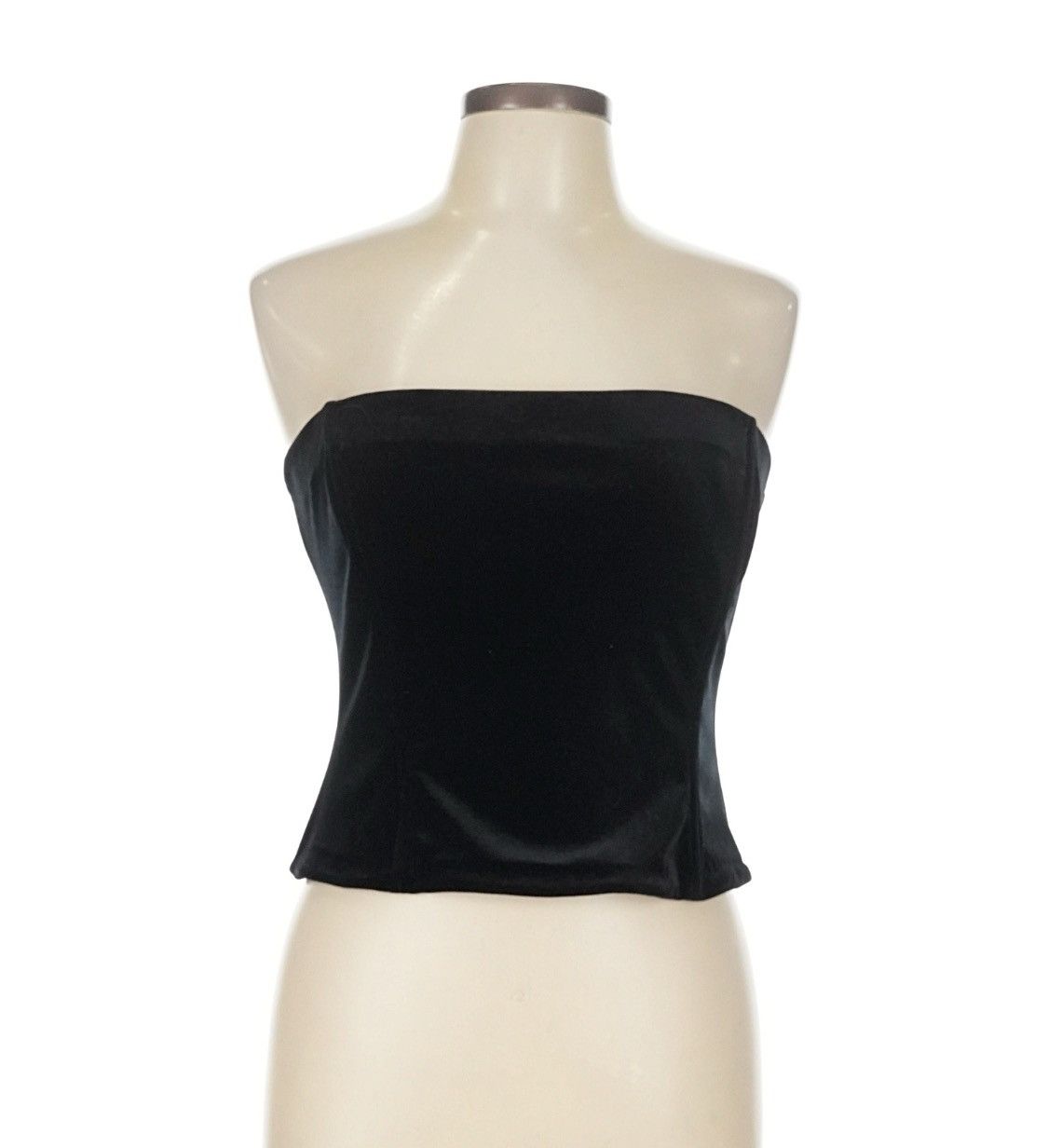 Vintage Black Velvet Tube Top Size L / US 10 / IT 46 - 1 Thumbnail