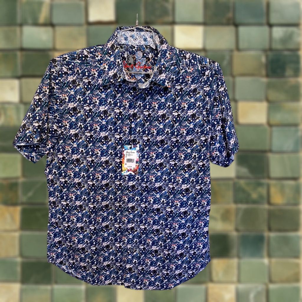 Robert Graham Boise Button-Down Shirt Men Medium Relaxed Fit Short