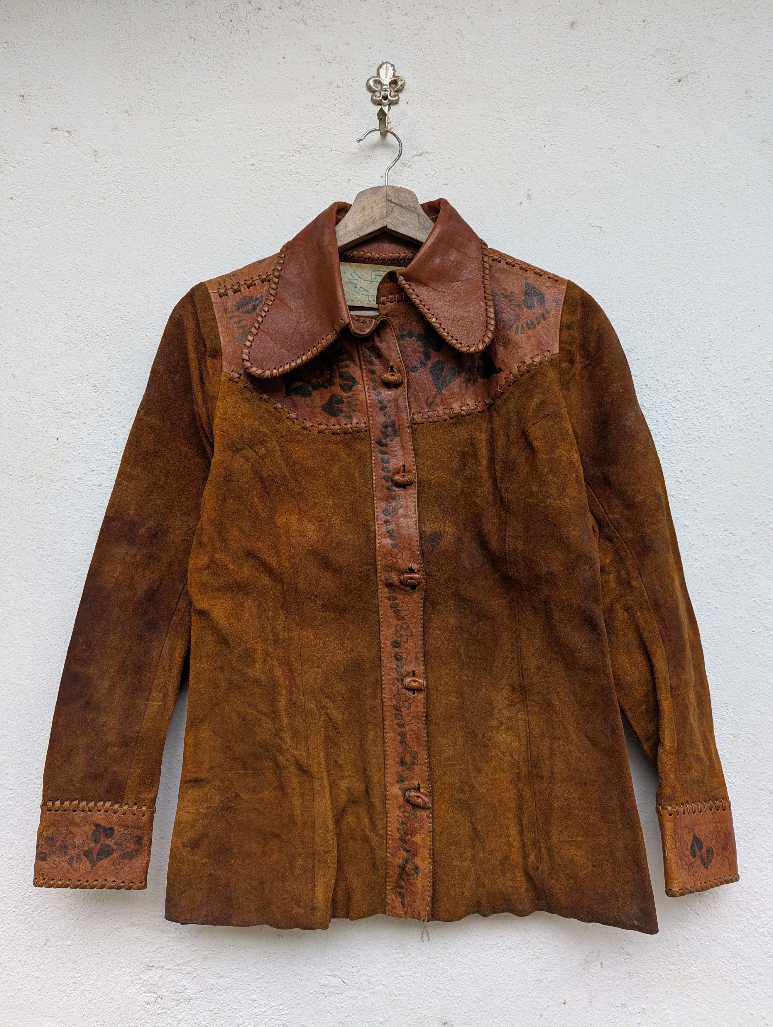 Handmade HANDMADE LEATHER JACKET FLOWER MOTIFS Size M / US 6-8 / IT 42-44 - 13 Thumbnail