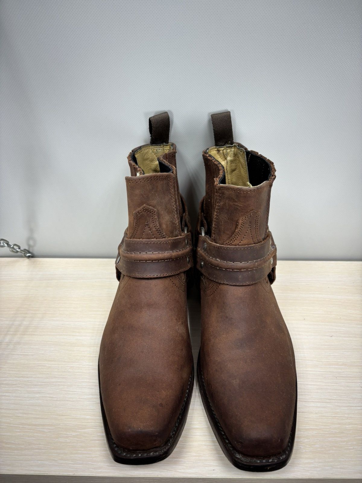 Stars & Stripes Mens leather boots Stars Stripes Size 39 Color Brown Size US 6.5 / EU 39-40 - 4 Thumbnail