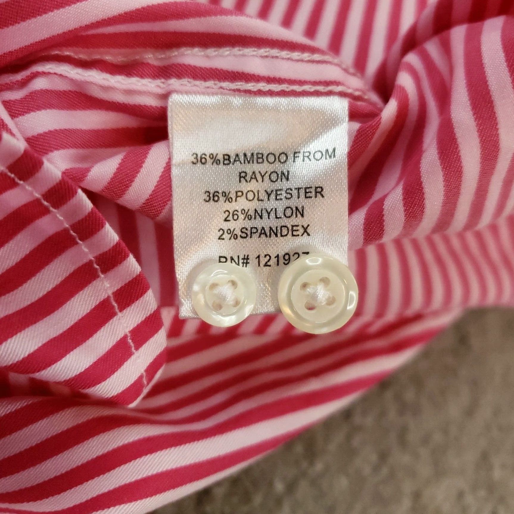 johnnie-O Johnnie-O Men's Medium Red and White Striped Long Sleeve Button Up Shirt Stretch Size US M / EU 48-50 / 2 - 7 Thumbnail