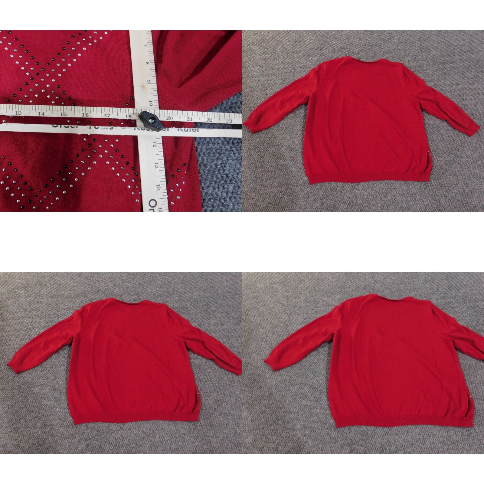Vintage Alfred Dunner Sweater XL Red Geometric Knit Pullover Raglan Crew Neck Long Sleeve Women Size XL / US 12-14 / IT 48-50 - 8 Thumbnail