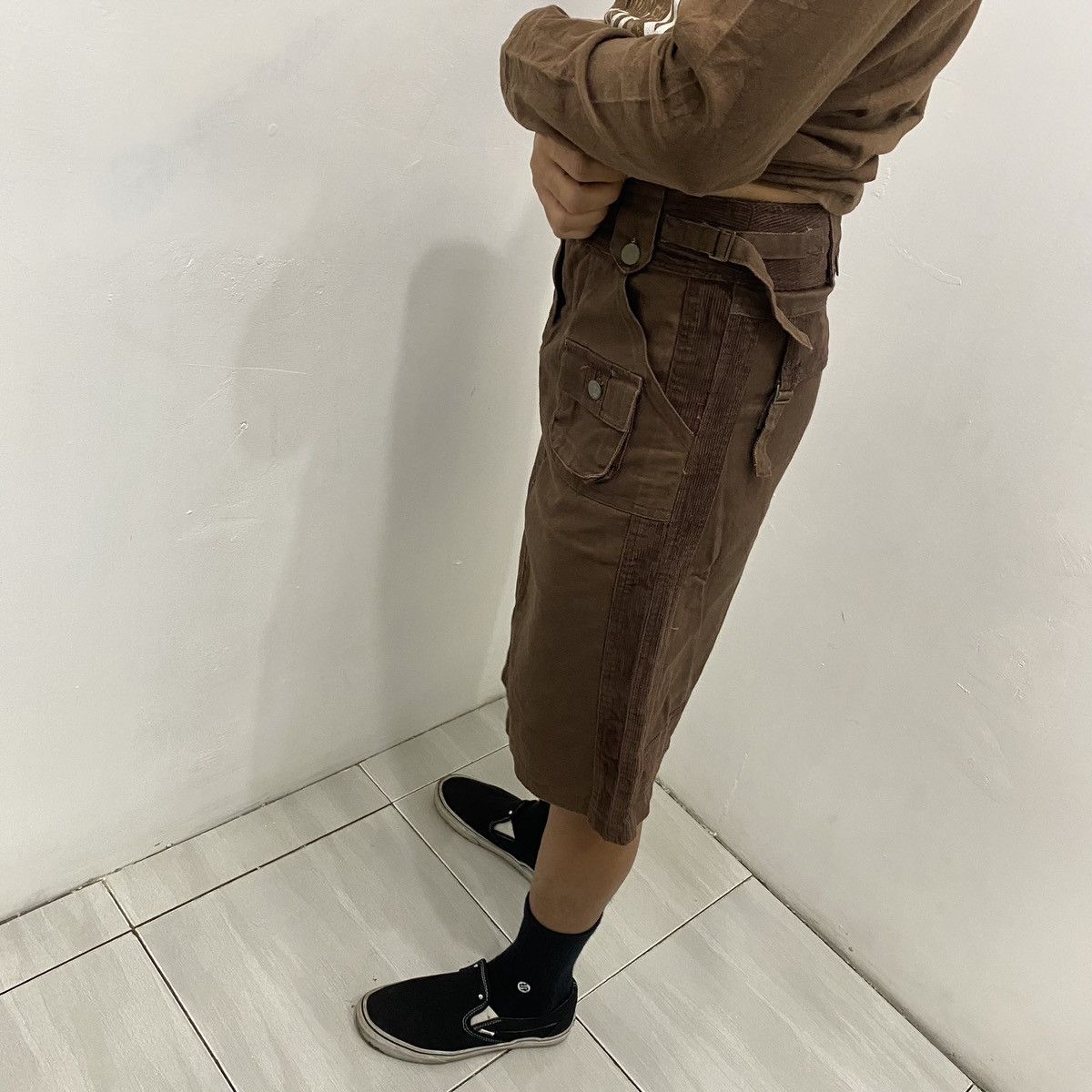 Seditionaries × Vintage Vintage Brown Cargo Midi Skirt Japanese Y2K Grunge Size 38" / US 16 / IT 52 - 7 Thumbnail