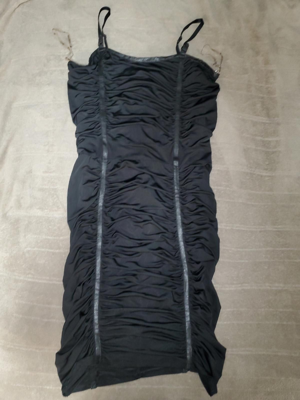 Unknown London Vintage Apple bottoms Black Ruched Bodycon Dress Size XL / US 12-14 / IT 48-50 - 1 Thumbnail