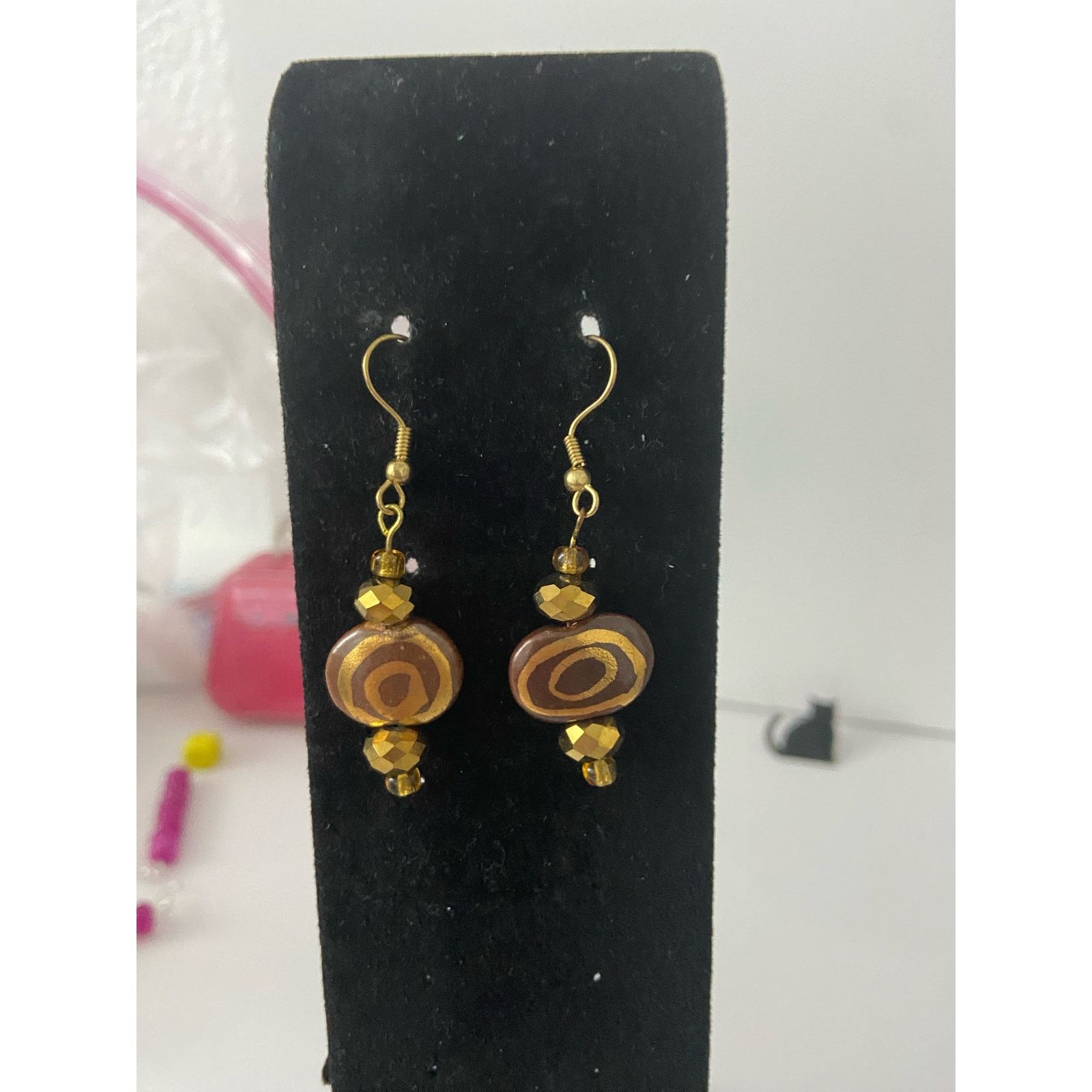 Handmade swirl bead earrings Size ONE SIZE - 1 Thumbnail