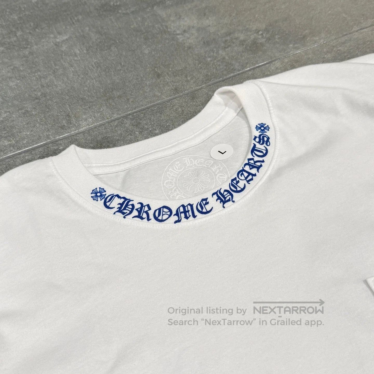 Chrome Hearts Chrome Hearts White Blue Collar Short Sleeve Tee. Size US L / EU 52-54 / 3 - 3 Thumbnail