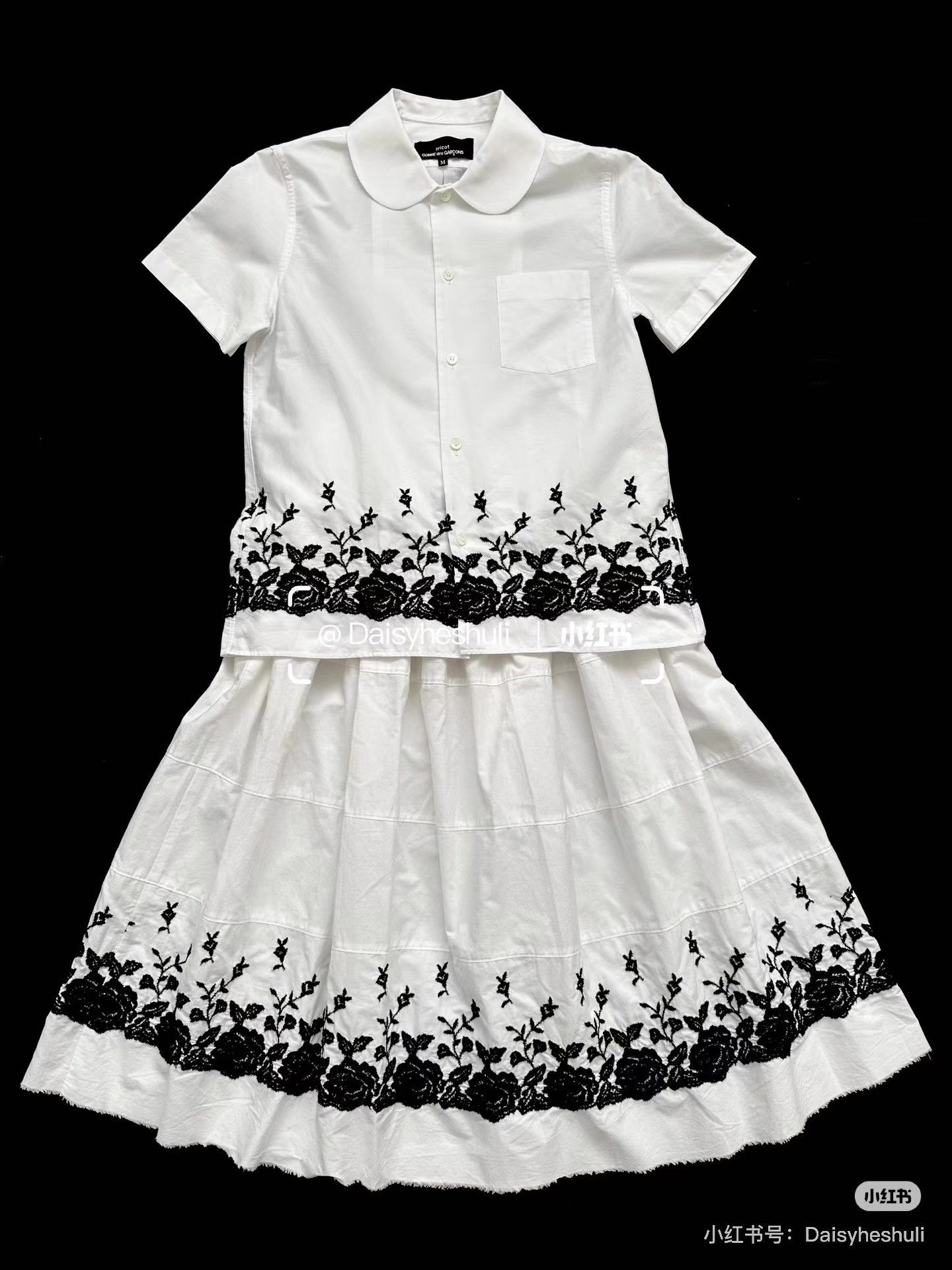 Comme des Garcons Comme des Garçons Tricot Rose Embroidered Short-Sleeve。Ｑ24 Size M / US 6-8 / IT 42-44 - 1 Thumbnail
