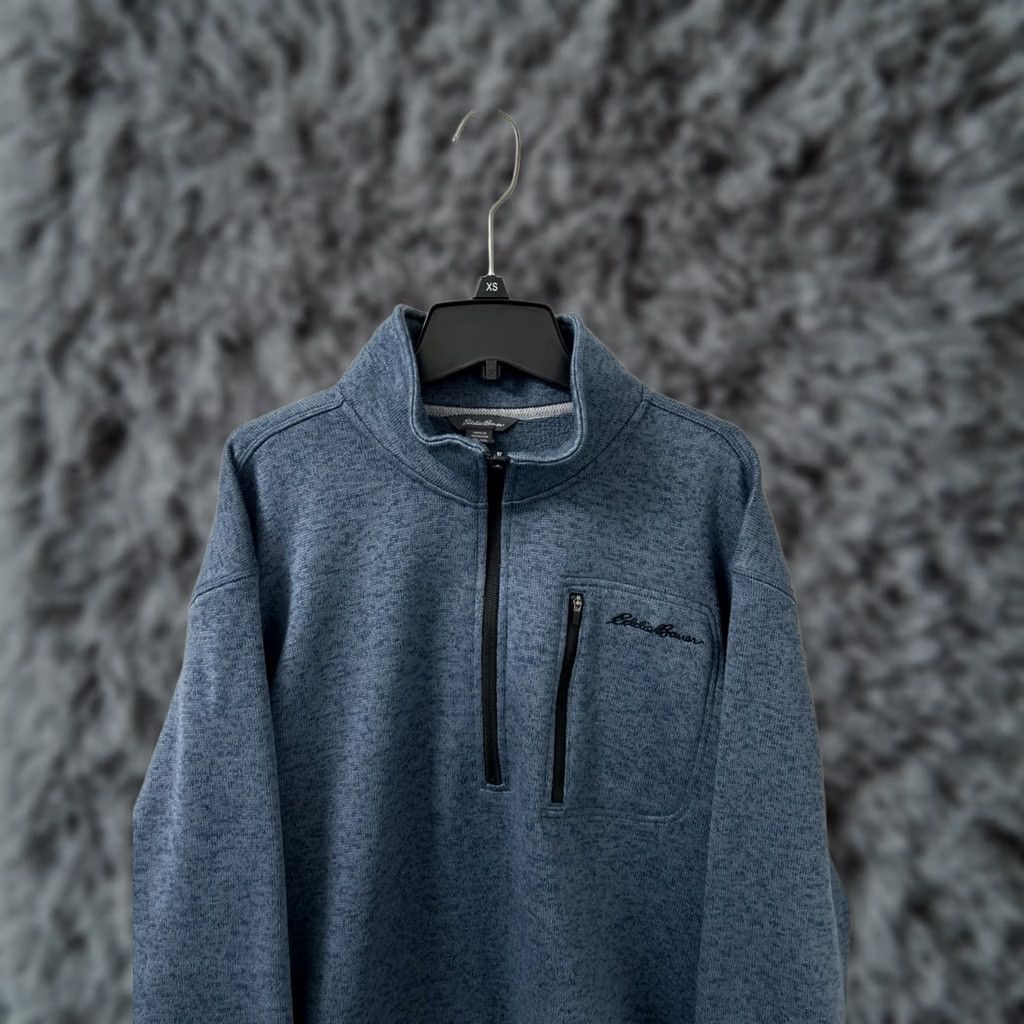 Eddie Bauer VINTAGE Eddie Bauer 1/4 Zip Mens Sweatshirt Pullover 2XL Blue Fleece Pocket L/S Mock Neck Zipper Size US XXL / EU 58 / 5 - 1 Thumbnail