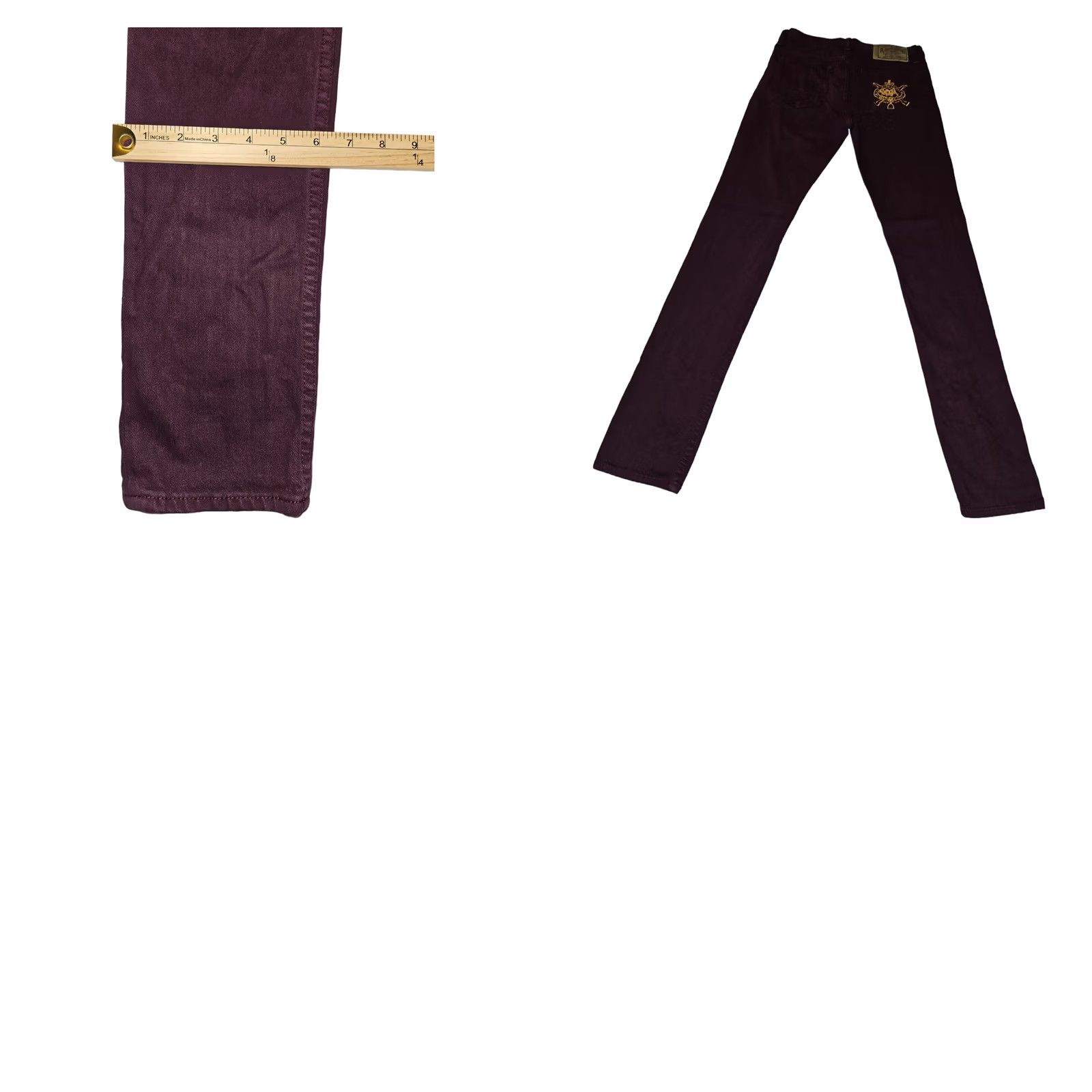 Polo Ralph Lauren Ralph Lauren Sport Jeans Skinny Thompson Burgundy Denim Women's 27 Blue Label Size 27" / US 4 / IT 40 - 8 Thumbnail
