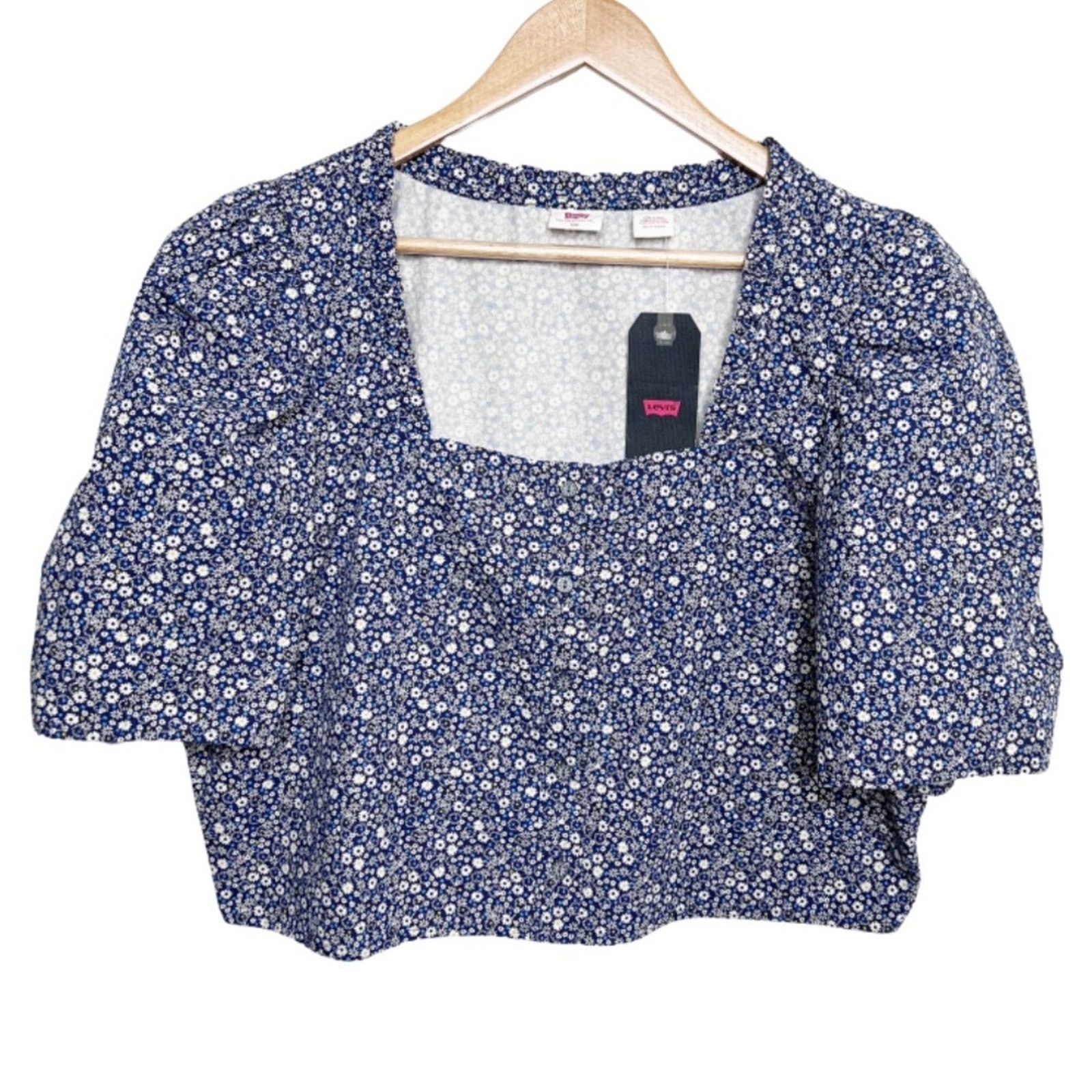 Levi's New with Tags Levi's Women's Joella Floral Crop Blouse Size XXL / US 16-18 / IT 52-54 - 4 Thumbnail