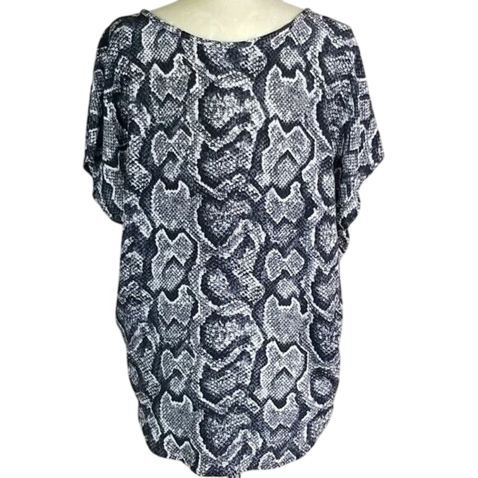 Joie Joie Silk Blouse Women XS Gray Snakeskin Print SS Round Size XS / US 0-2 / IT 36-38 - 5 Thumbnail