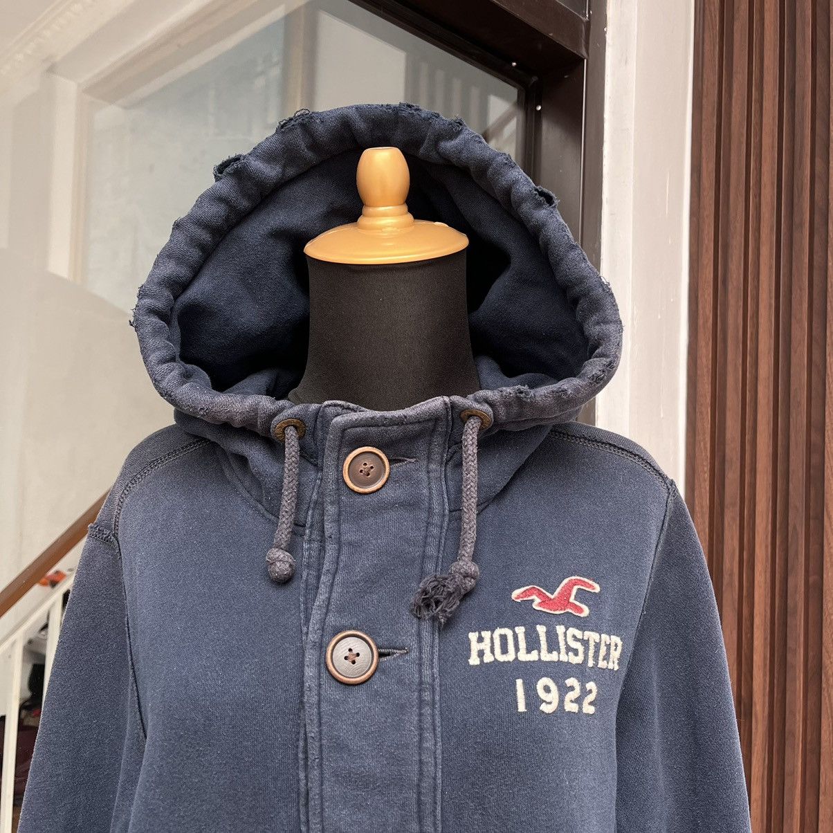 Hollister Y2K Hollister Button Hoodie Natural Sun Paded n Destroyed Size S / US 4 / IT 40 - 4 Thumbnail