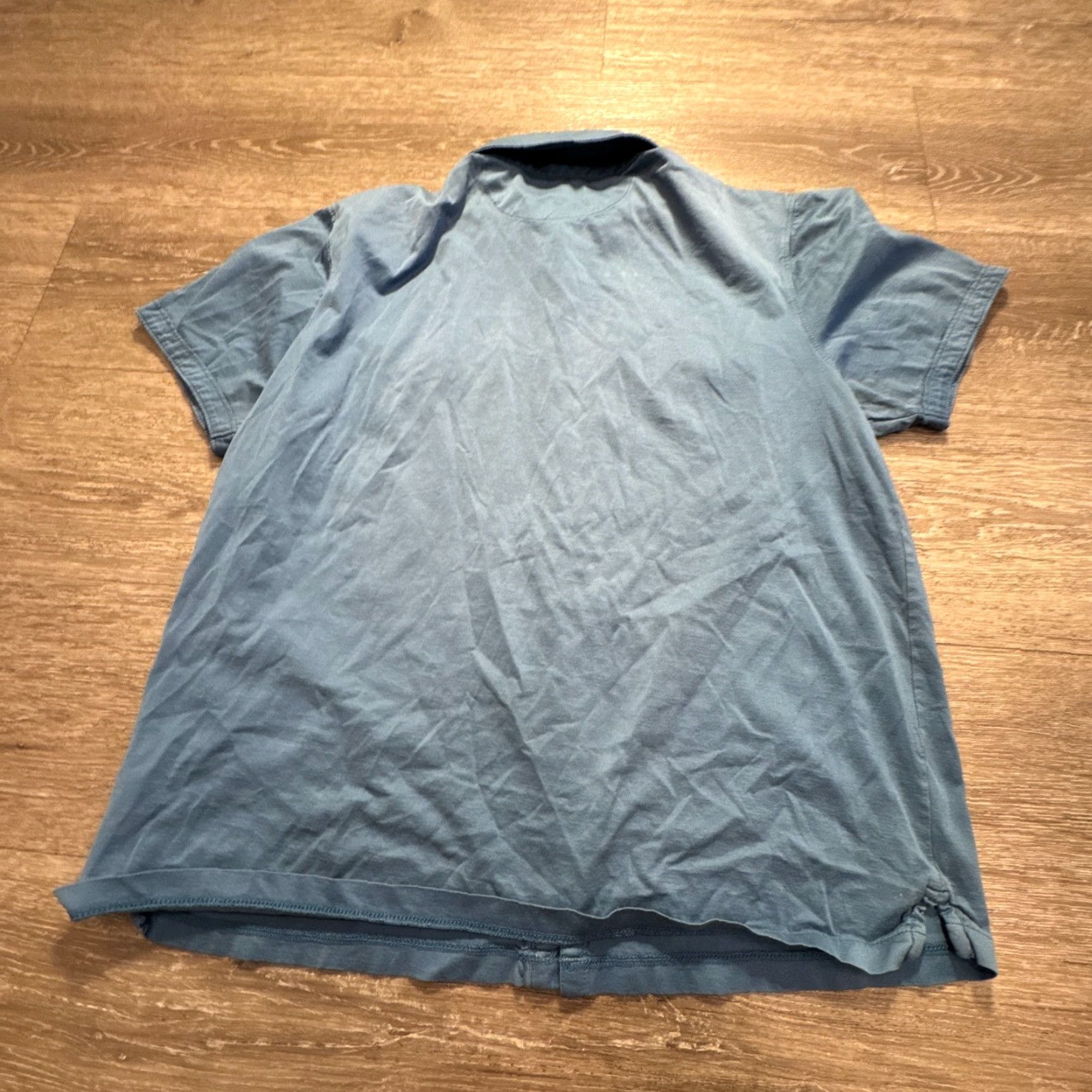 Banana Republic Banana Republic Shirt Mens L Blue Short Sleeve Button-Up Knit Pocket Size US L / EU 52-54 / 3 - 5 Thumbnail