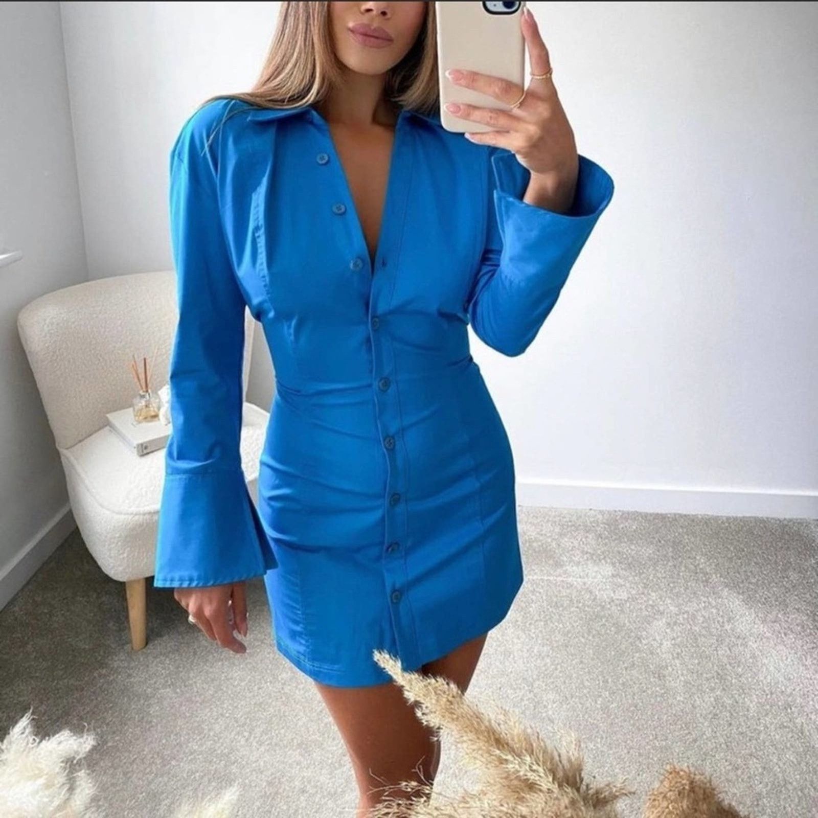 Zara ZARA BLOGGER FAVORITE COTTON SHIRT DRESS Size M / US 6-8 / IT 42-44 - 12 Thumbnail