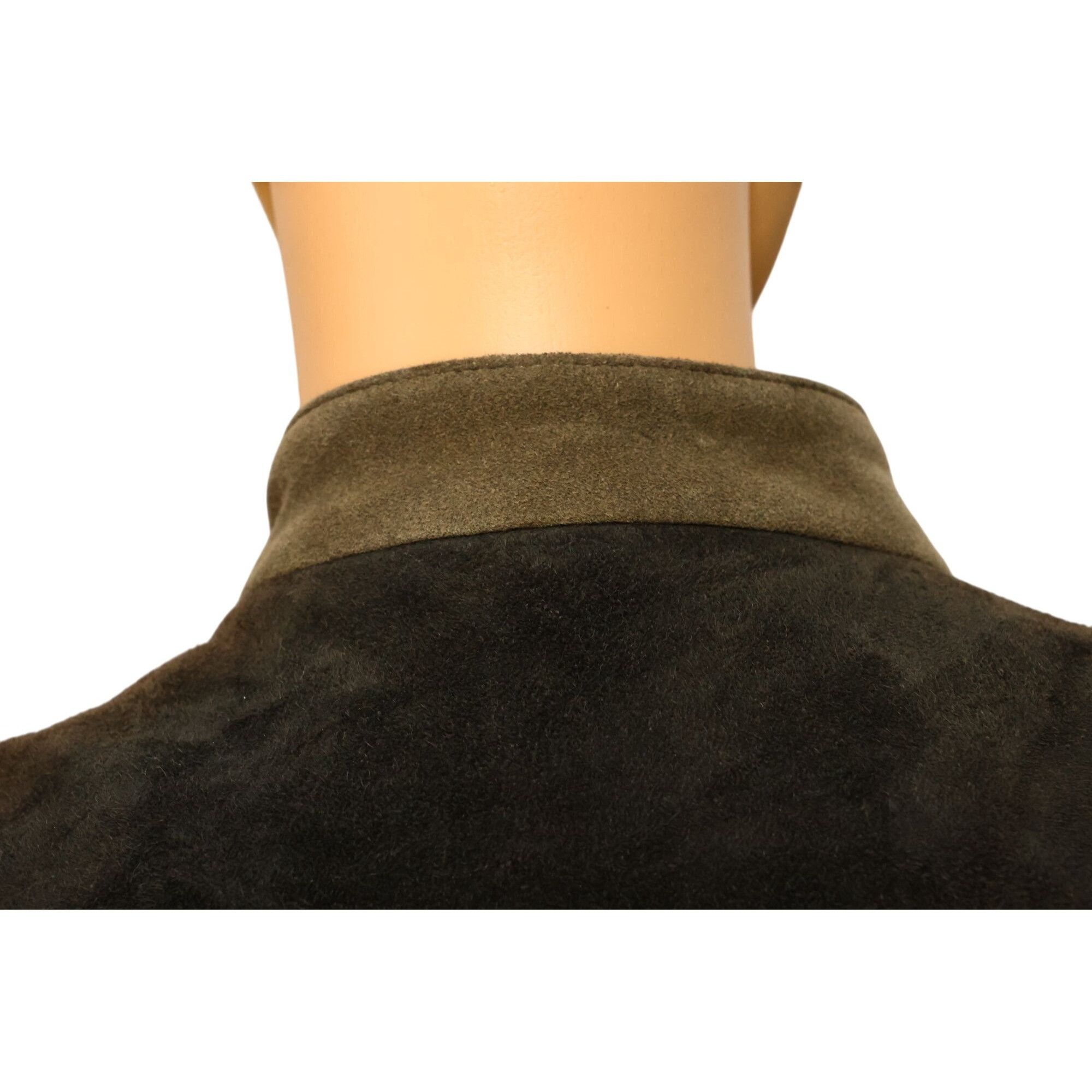 Vintage Admont Vintage Long Olive Green Suede Coat With Large Metal Size M / US 6-8 / IT 42-44 - 7 Thumbnail