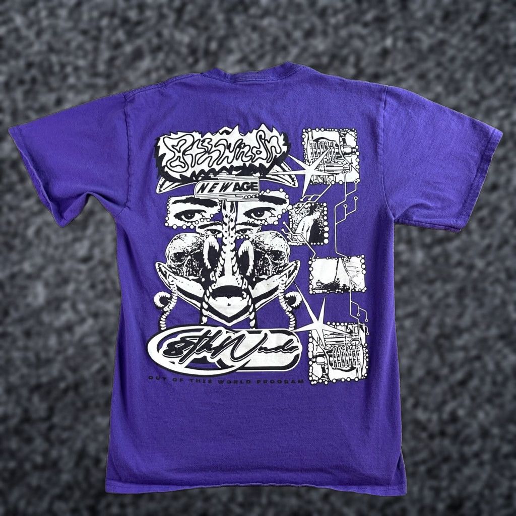 Vintage 8THWNDR Shirt Mens M Purple White Graphic Print Logo Short Sleeve Crew Neck Size US M / EU 48-50 / 2 - 1 Thumbnail