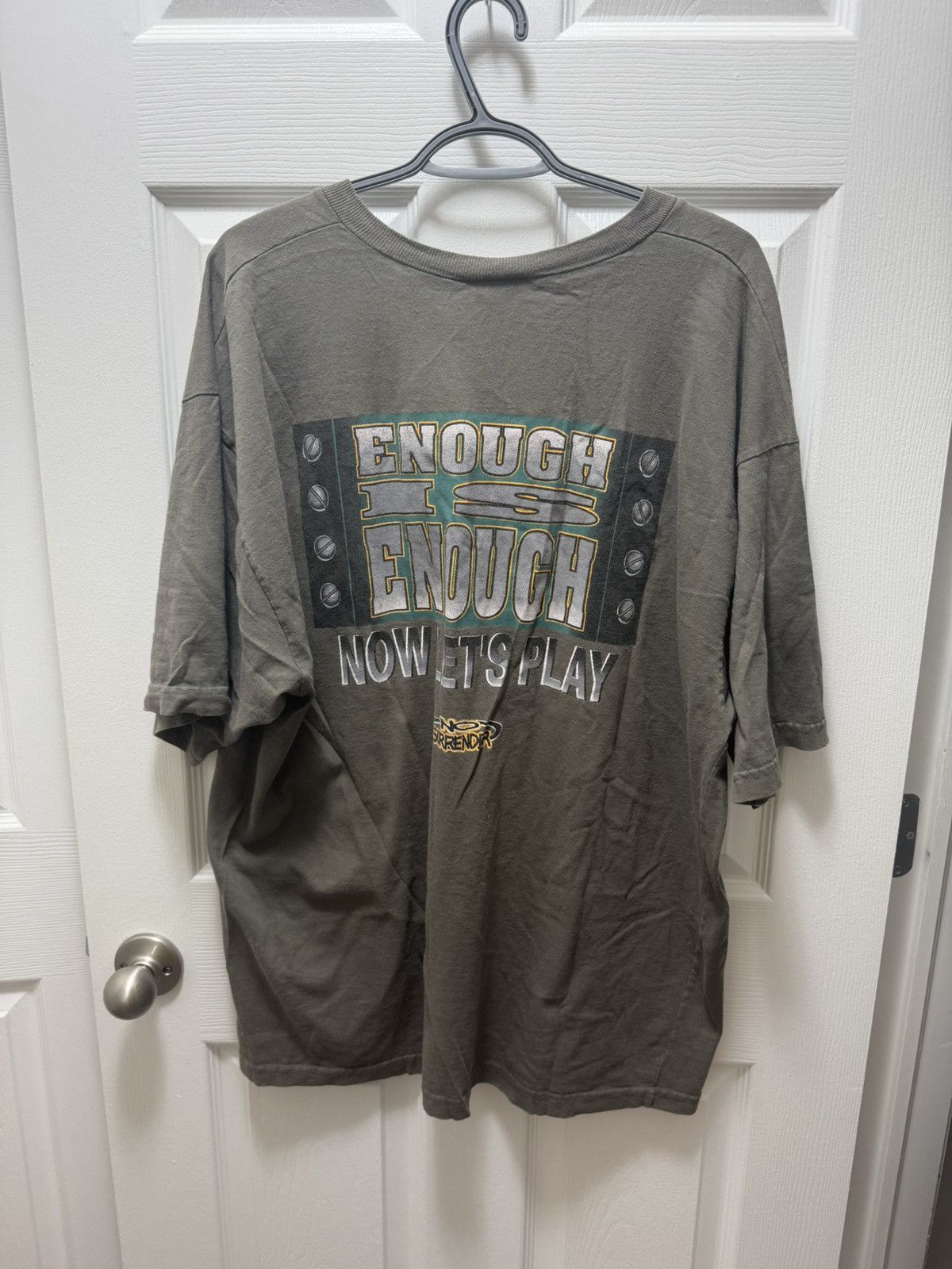 Vintage No Surrender 90s Enough is Enough Text Play Humor Vintage Size US XL / EU 56 / 4 - 1 Thumbnail