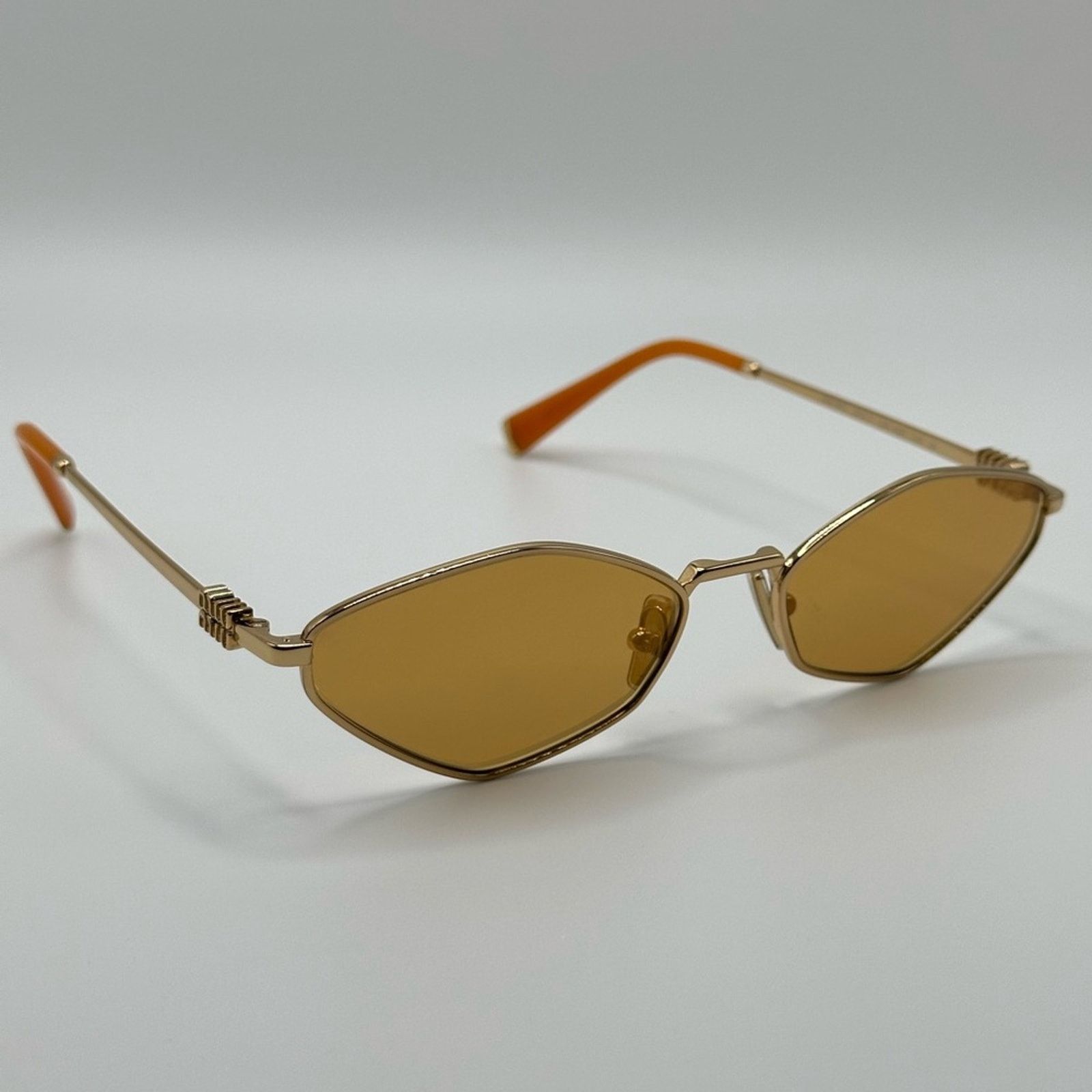 Miu Miu NEW MIU MIU MU56ZS 5AK40D Gold Orange Mirror Silver Glasses Size ONE SIZE - 8 Thumbnail