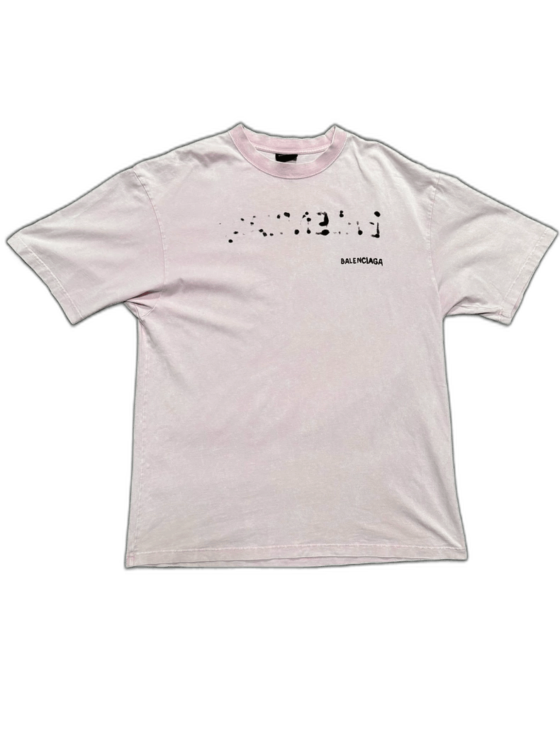 Balenciaga BALENCIAGA Pink Graffiti Logo T-Shirt-yf Size US L / EU 52-54 / 3 - 1 Thumbnail