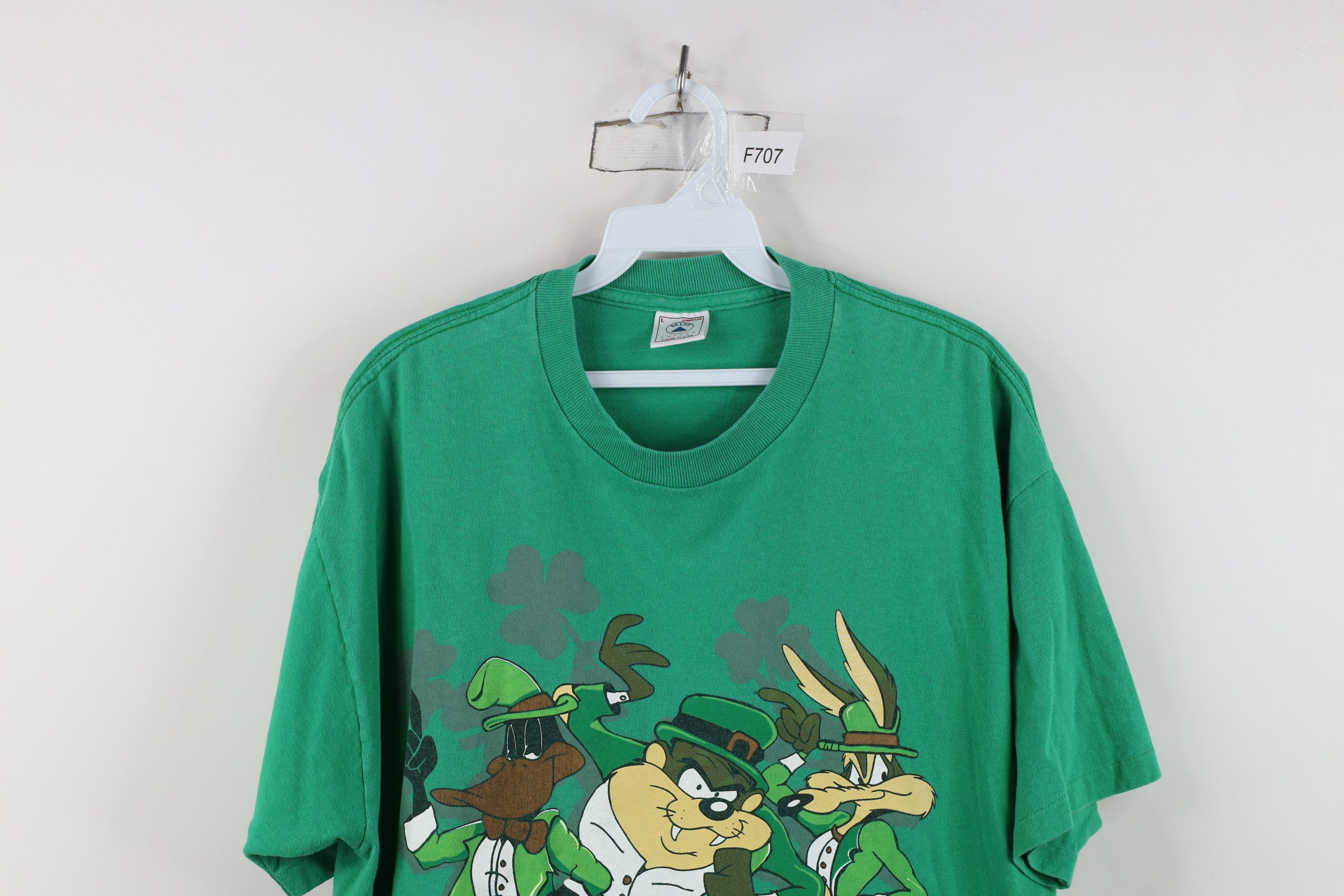 Vintage Vintage 90s Looney Tunes St Patricks Day T-Shirt Green USA Size US L / EU 52-54 / 3 - 2 Thumbnail
