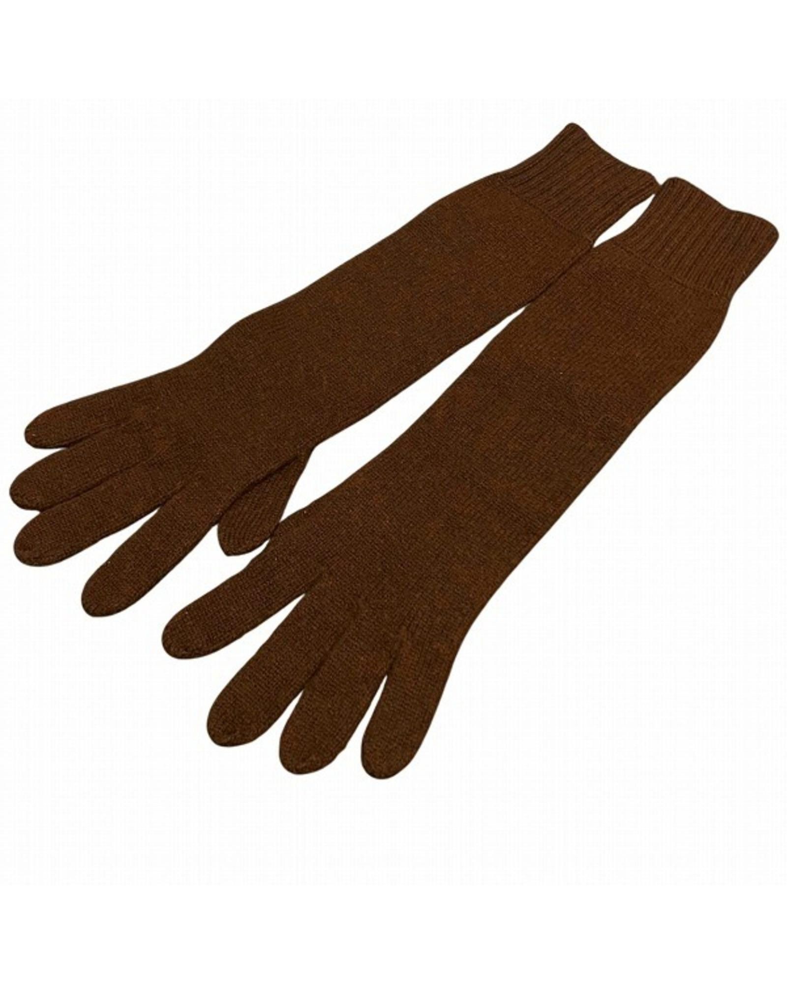 image of Hermes Brown Cashmere Winter Gloves, Women's