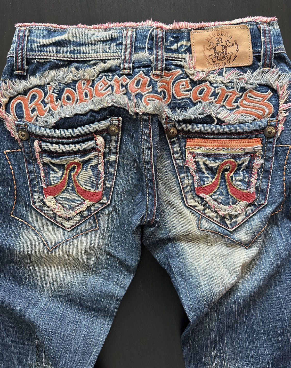 Vintage Riobera Y2K Distressed Flared Denim Jeans Japanese Archive Size 25" / US 0 / IT 36 - 7 Thumbnail
