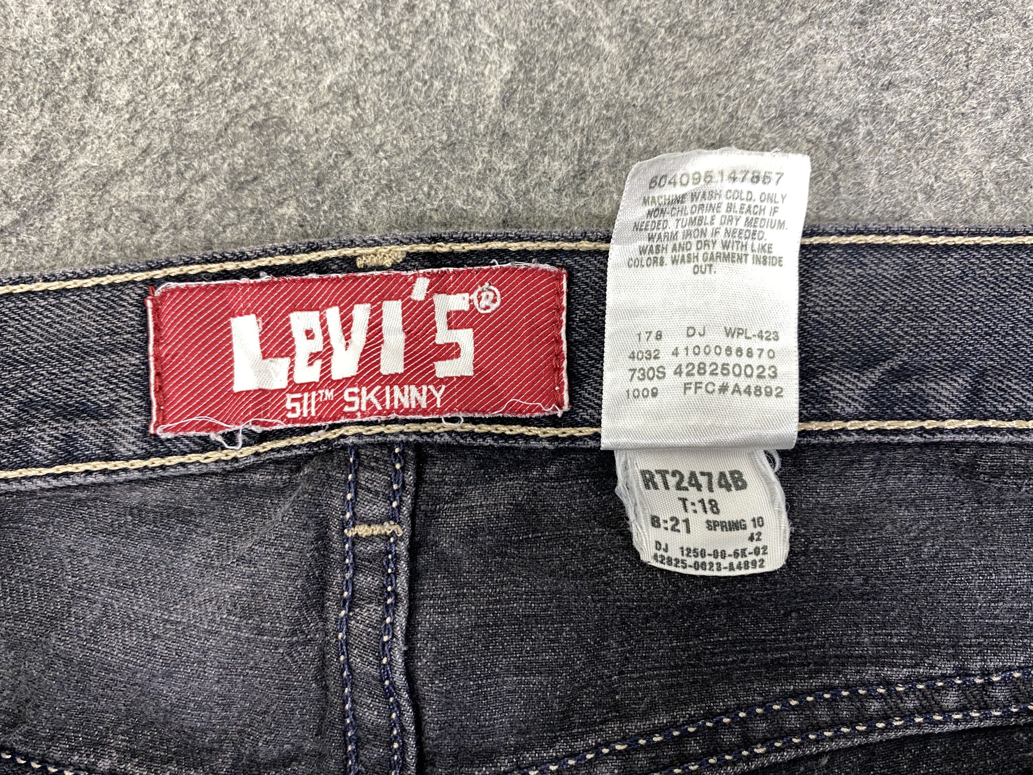 Levi's Black Vintage Levi's 511 Jeans 30x29.5 Denim- JN3337 Size US 30 / EU 46 - 9 Thumbnail