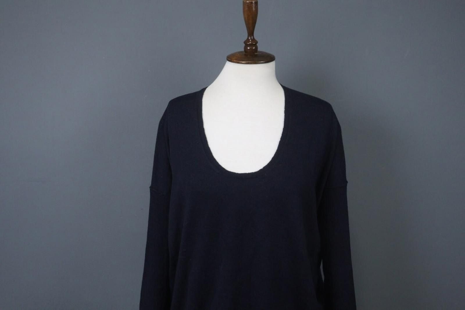 Zadig & Voltaire Zadig & Voltaire Navy Scoop Neck Stretch Blouse Top Size M Size M / US 6-8 / IT 42-44 - 2 Thumbnail