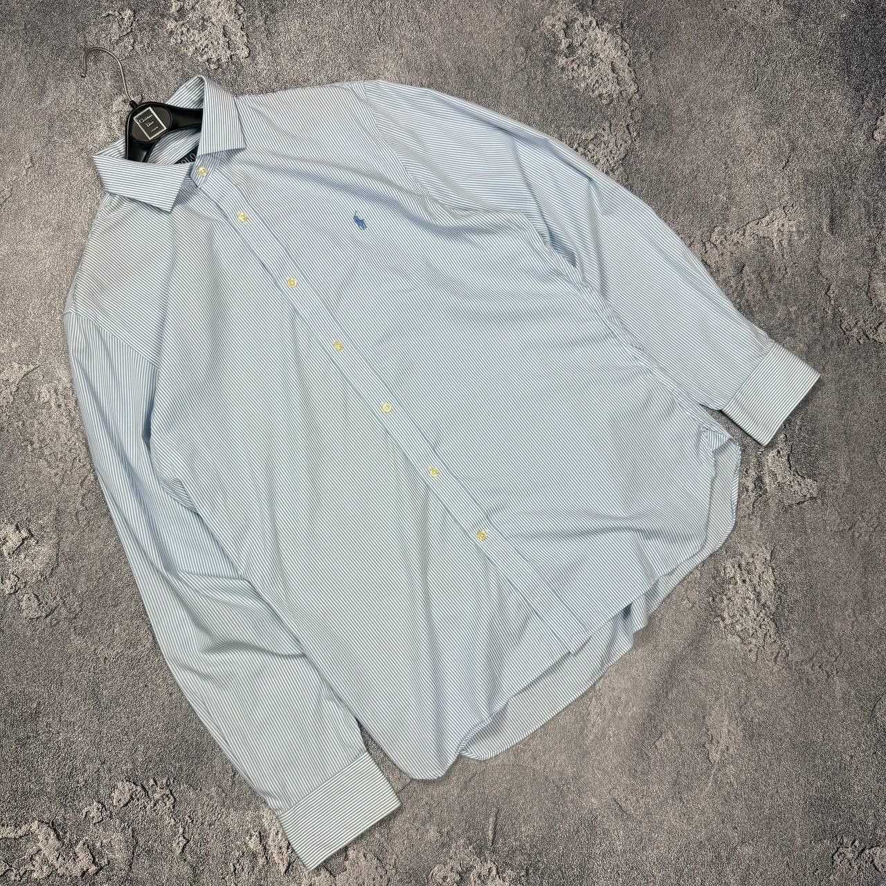Vintage Polo Ralph Lauren Shirt Long Sleeve Striped Blue