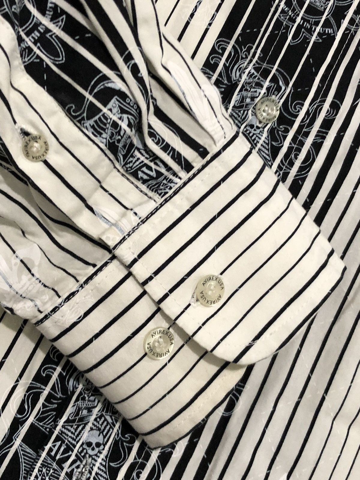 Avirex Vtg Y2K Avirex Striped Crest Button Up Size US XL / EU 56 / 4 - 6 Thumbnail