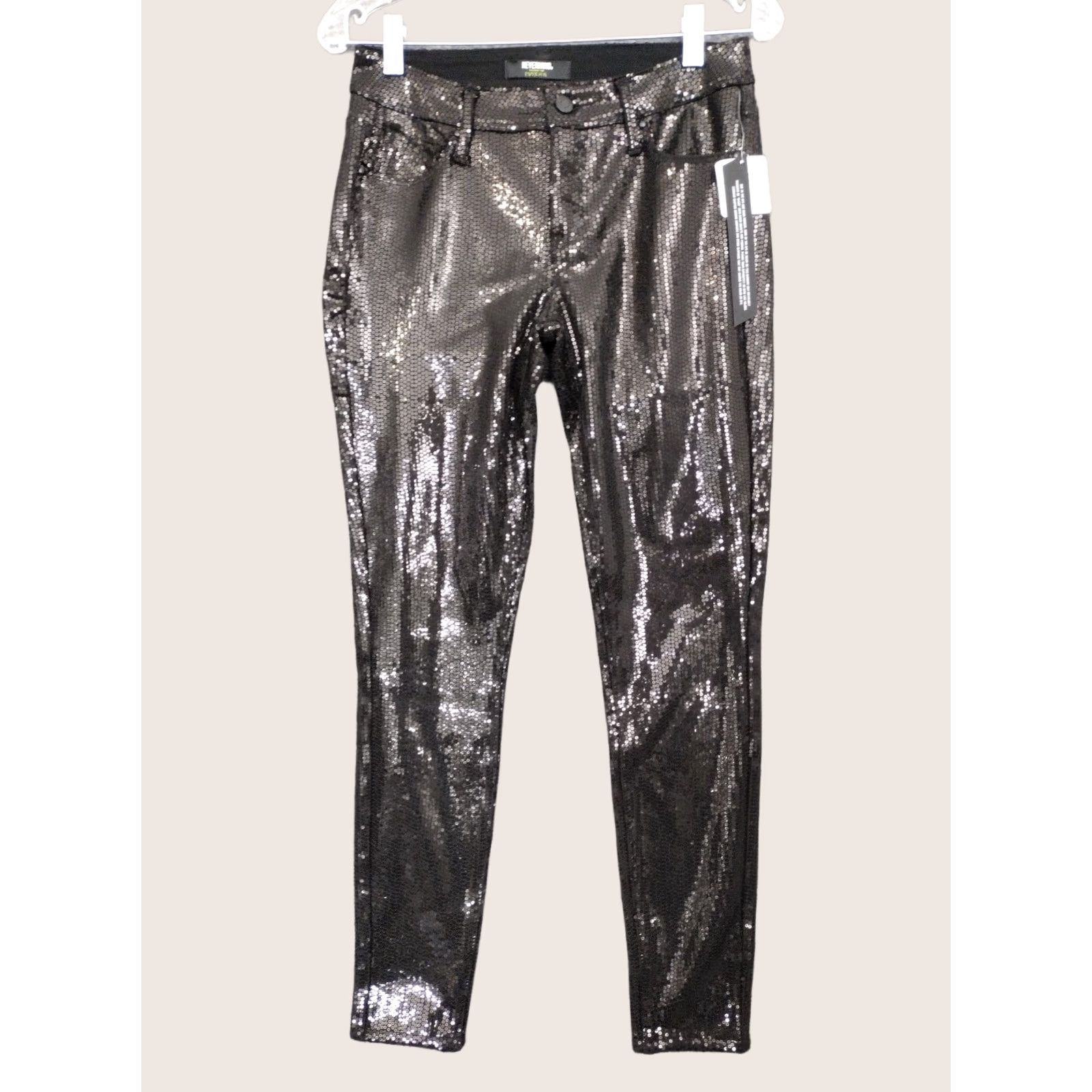 Vintage Nevermind Paper Fox Women's Sequin Black Pants Main Selling Point Pants 26 Black Sequin 5-pocket Mid Rise 28 in Inseam 28 Womens Regular XS-XL? Size 26" / US 2 / IT 38 - 1 Thumbnail