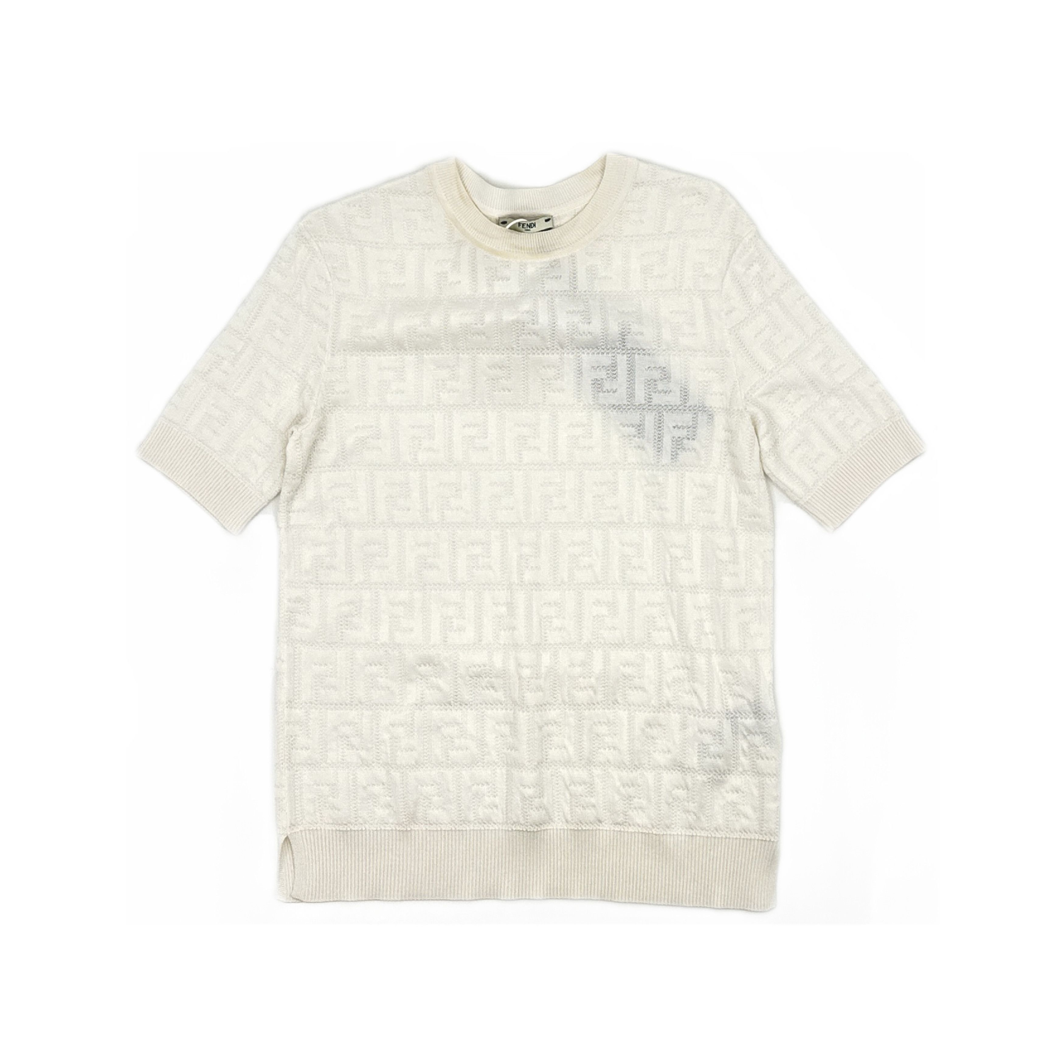 Fendi Fendi FF Monogram Short Sleeve Sweater Size 38 Size XS / US 0-2 / IT 36-38 - 1 Thumbnail