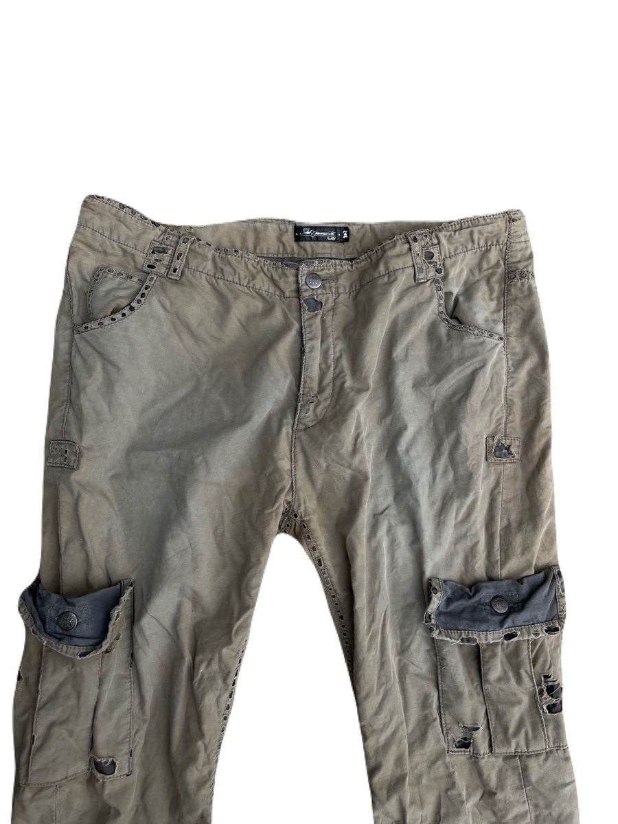If Six Was Nine 2000s Japanese archive Distressed Design Cargo Pants Y2K Size US 33 - 5 Thumbnail
