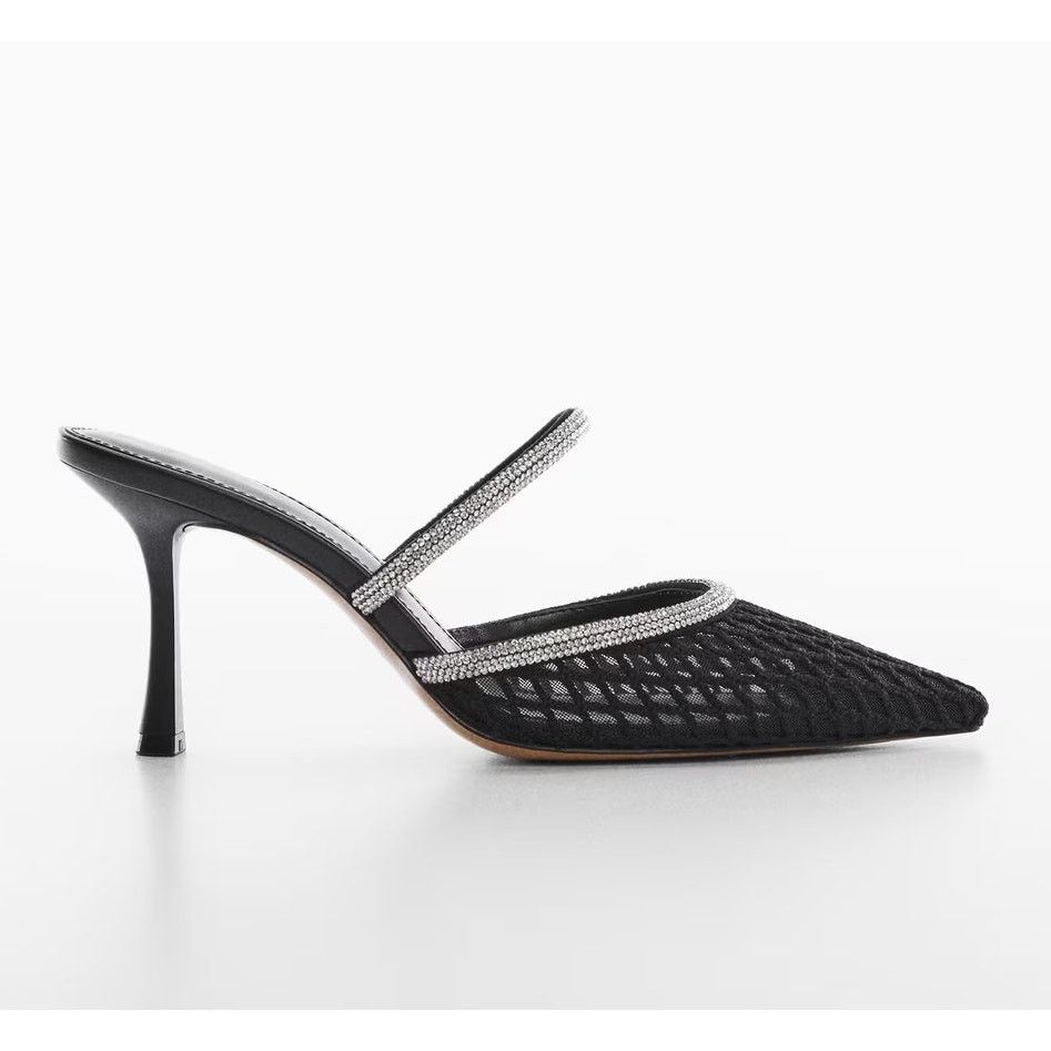 Mango MANGO Embellished Mesh Pointed Toe Heels NWT Size US 7.5 / IT 37.5 - 14 Thumbnail