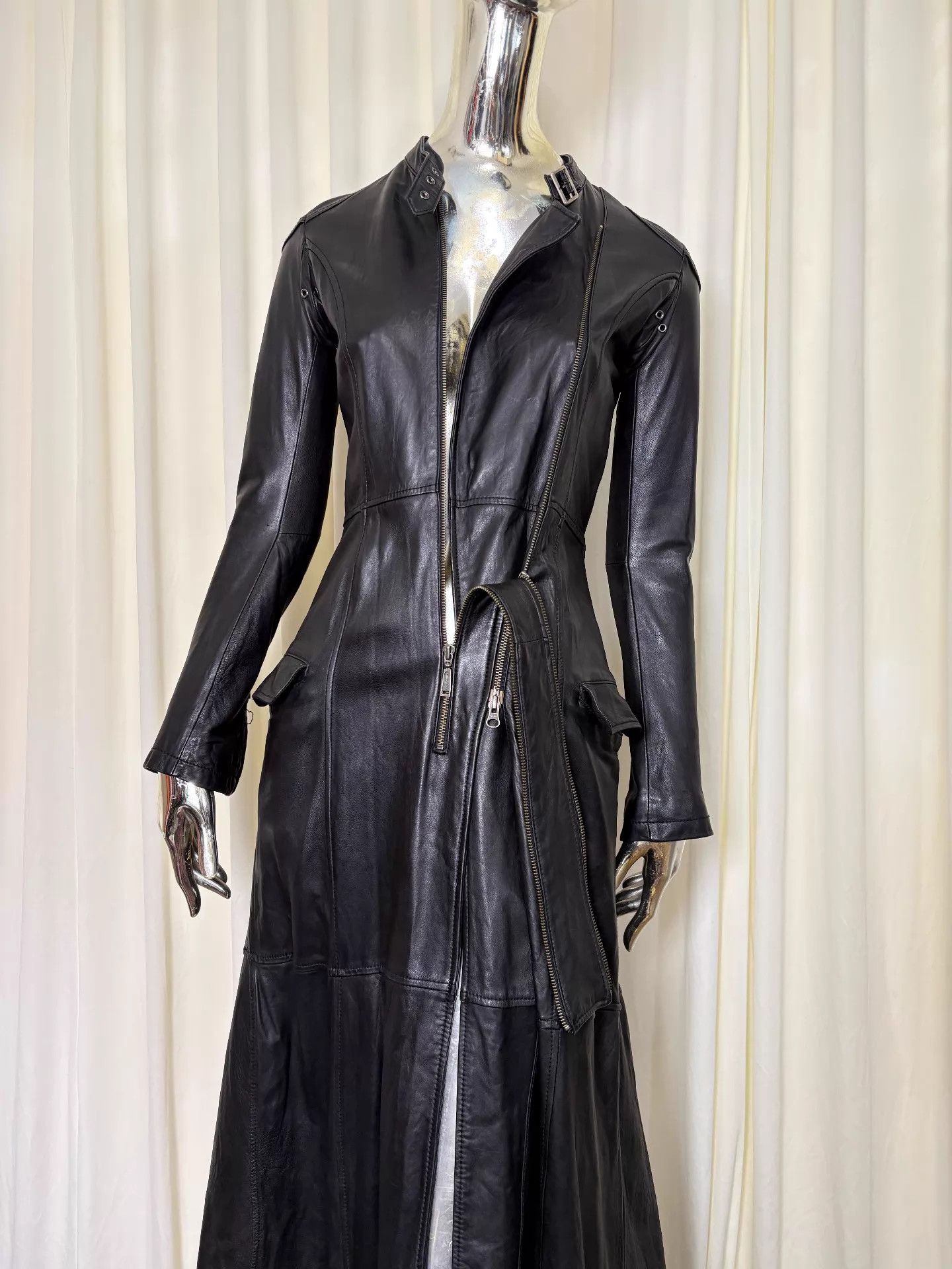 Other Alice Auaa 14AW Vintage Black Leather Bondage 2Zip Long 4 Size S / US 4 / IT 40 - 3 Thumbnail