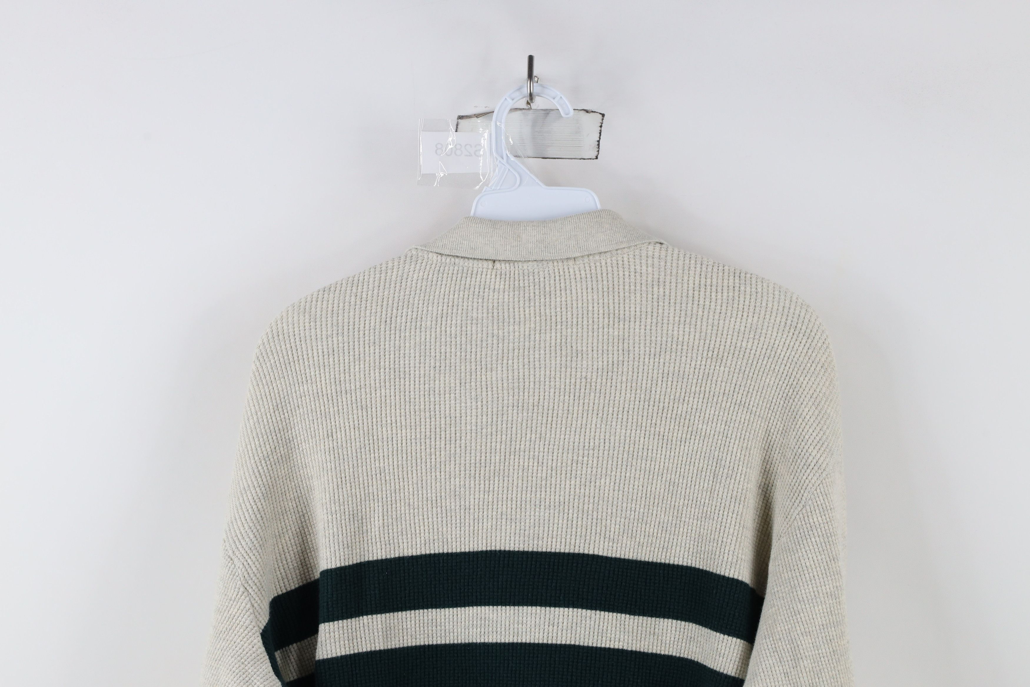 Ralph Lauren × Vintage Vintage 90s Ralph Lauren Waffle Knit Long Sleeve Polo Size US L / EU 52-54 / 3 - 10 Thumbnail