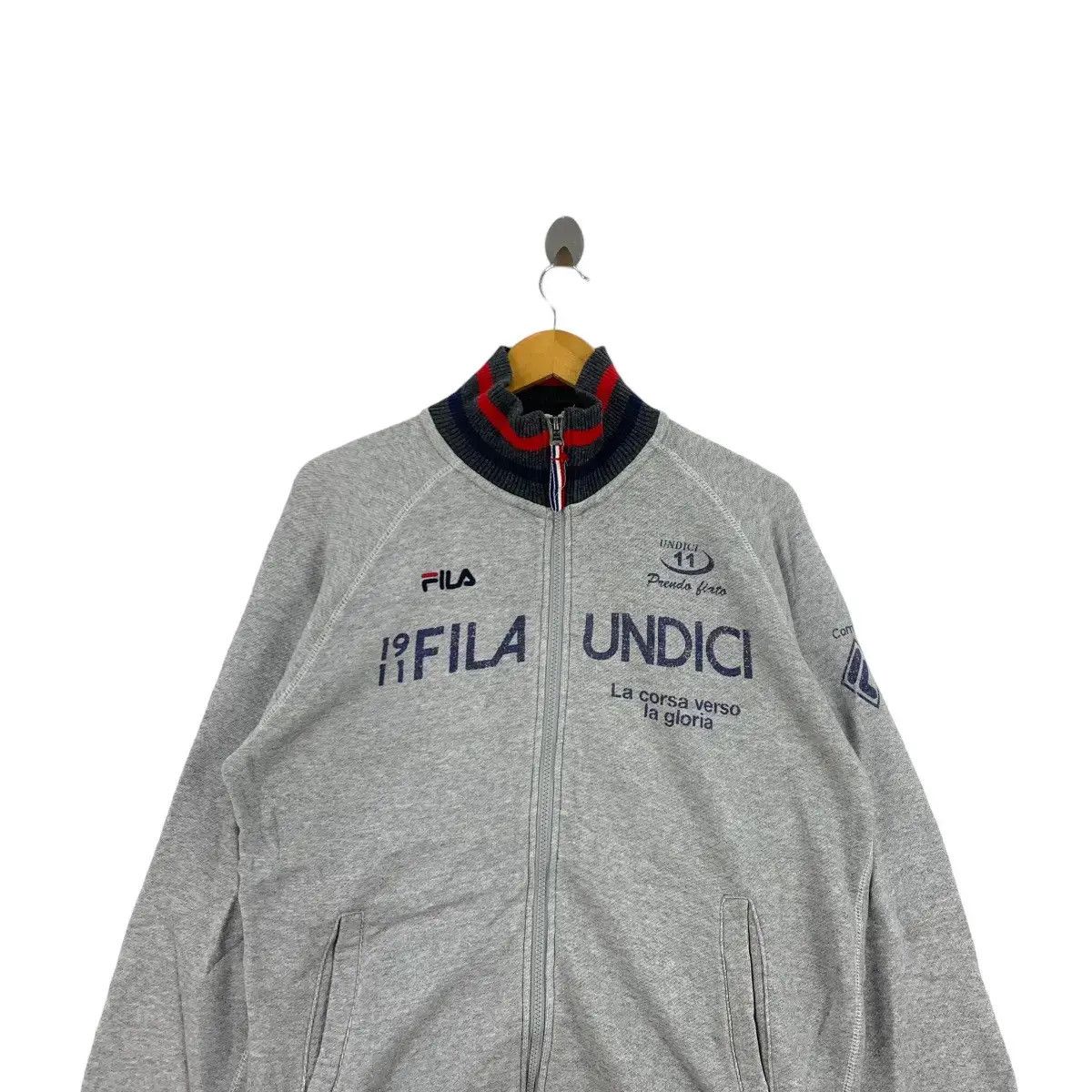Fila Vintage FILA UNDICI Print Full Zipper Grey Light Jacket Size US XL / EU 56 / 4 - 4 Thumbnail