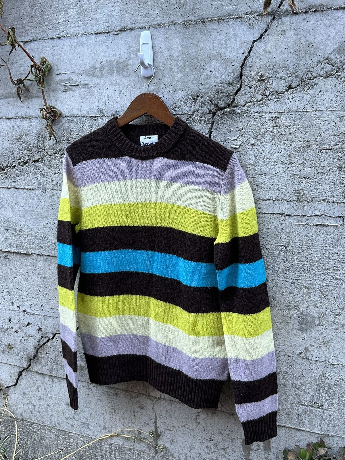 image of Grail Acne Studios Multi Border Sweater, Men's (Size Medium)