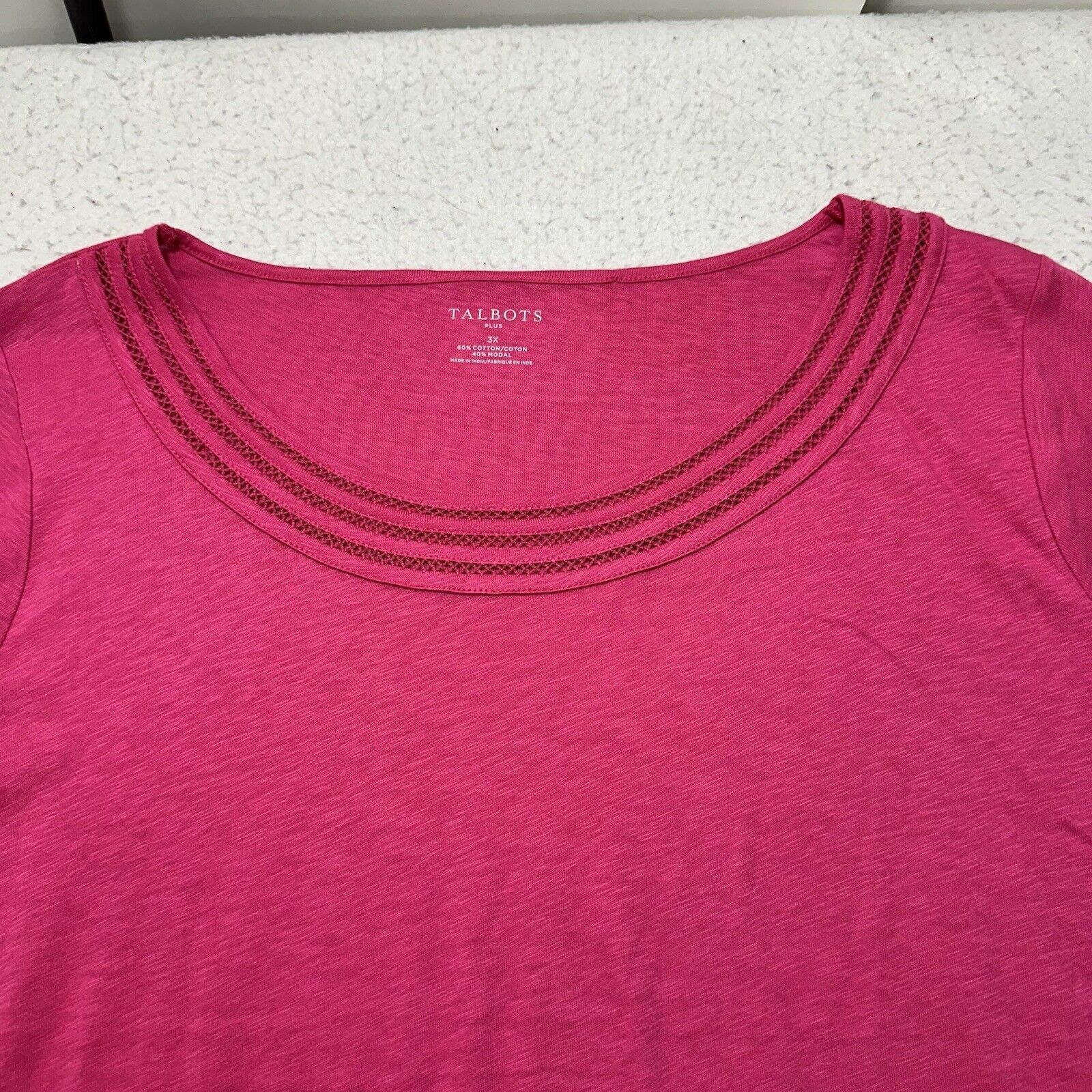 Other Talbots 3XL Short Sleeve Pink Modal Blend Pullover T Shirt Size 3XL / US 20-22 - 2 Thumbnail