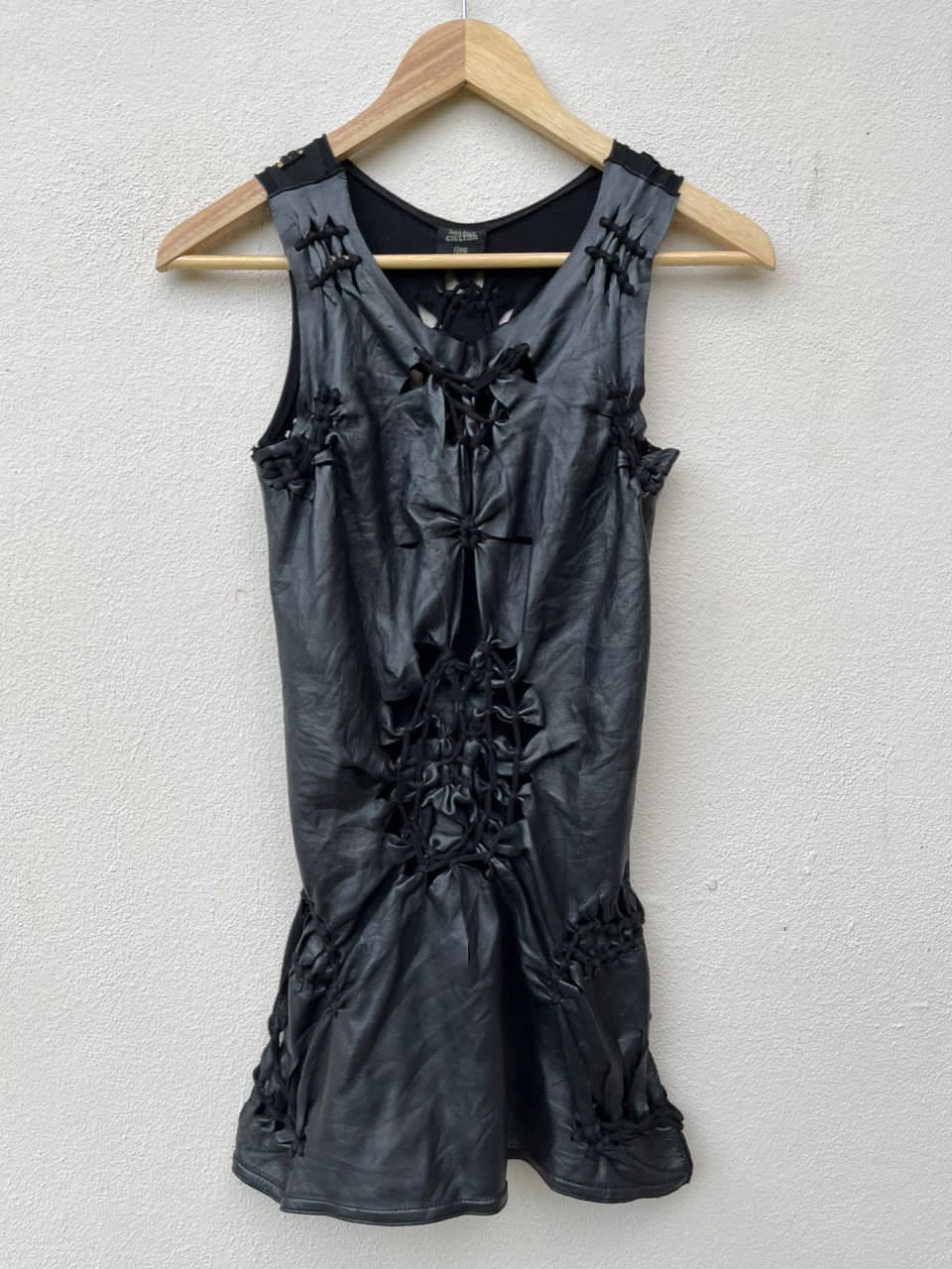 Jean Paul Gaultier Jean Paul Galtier Soleil Leather And Mesh Dress Size ONE SIZE - 5 Thumbnail