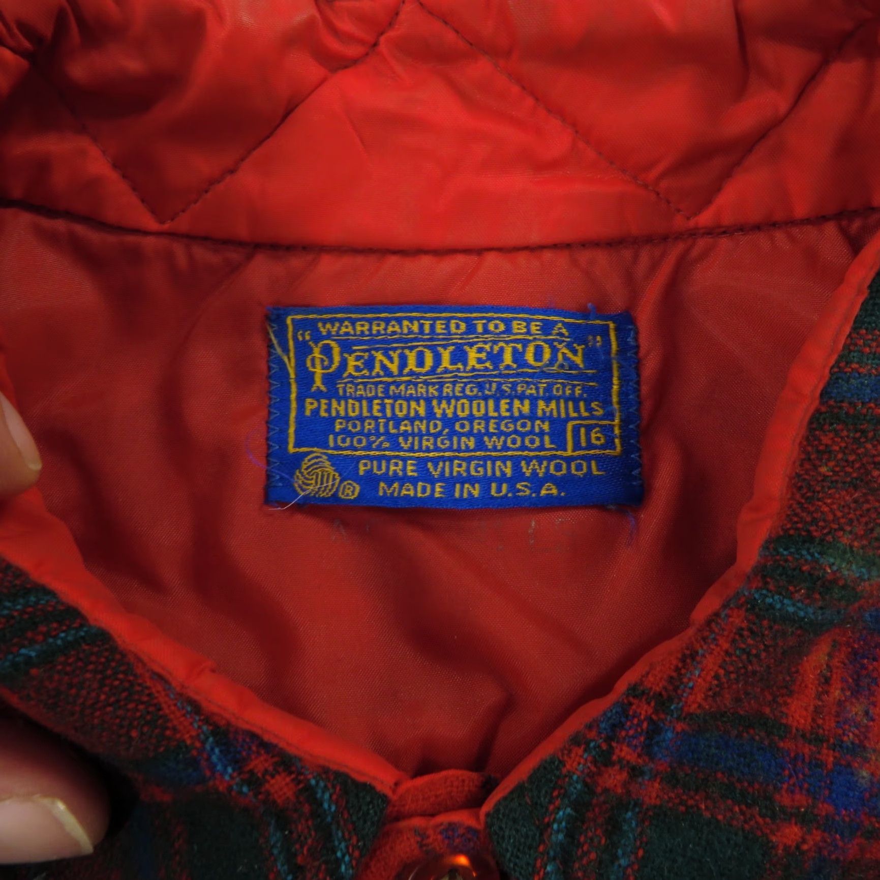 Pendleton VINTAGE Pendleton Shirt Men 16 (Large) Made in USA 80s Button Up Christmas Plaid Shirt Men L Red Wool Flannel Button-Up 80s Pendleton Mens Pants? Size US L / EU 52-54 / 3 - 6 Thumbnail