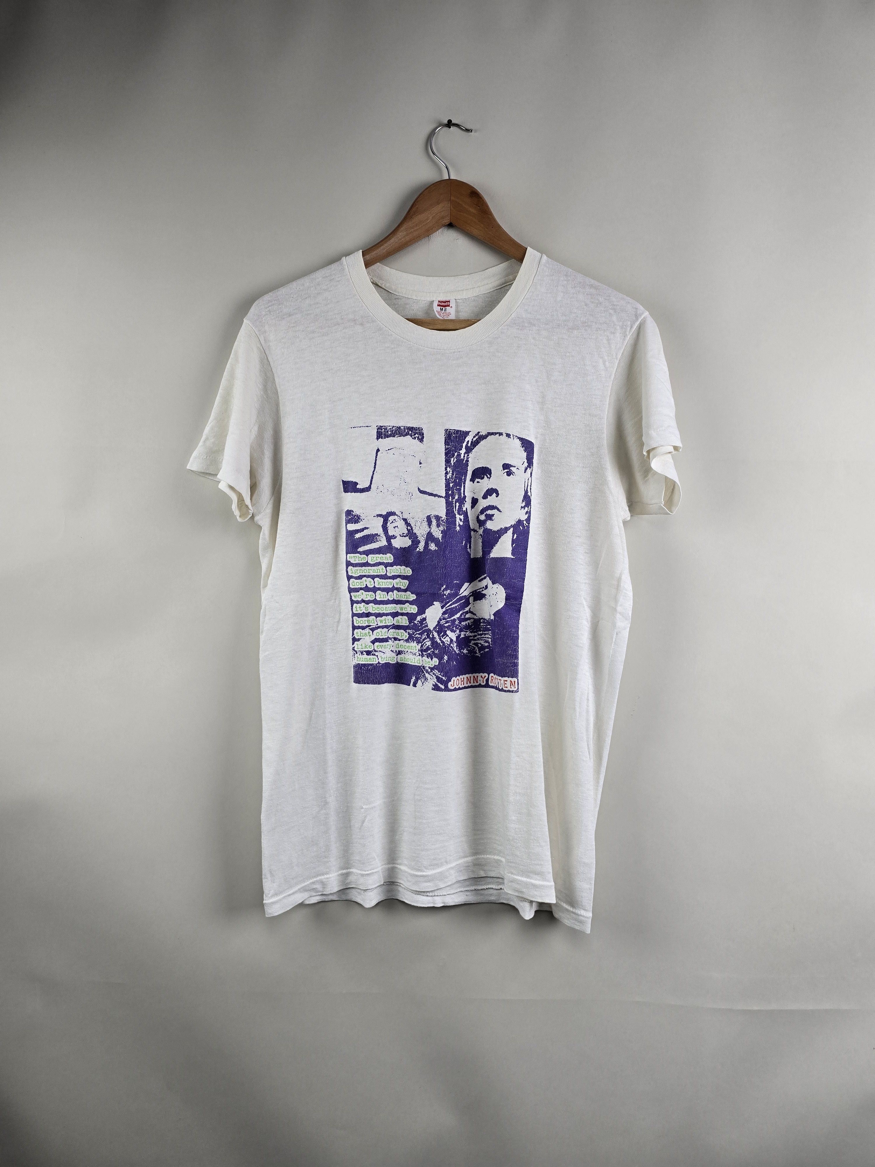 Band Tees × Vintage 80s Sex Pistols Johnny Rotten Punk Shirt M 19.5" 28" Size US M / EU 48-50 / 2 - 7 Thumbnail