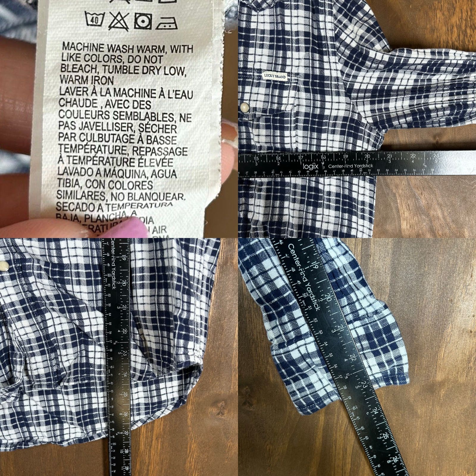 Lucky Brand Lucky Brand Shirt Womens Blue White Plaid Classic Fit Pearl Snap Long Sleeve M Size M / US 6-8 / IT 42-44 - 8 Thumbnail