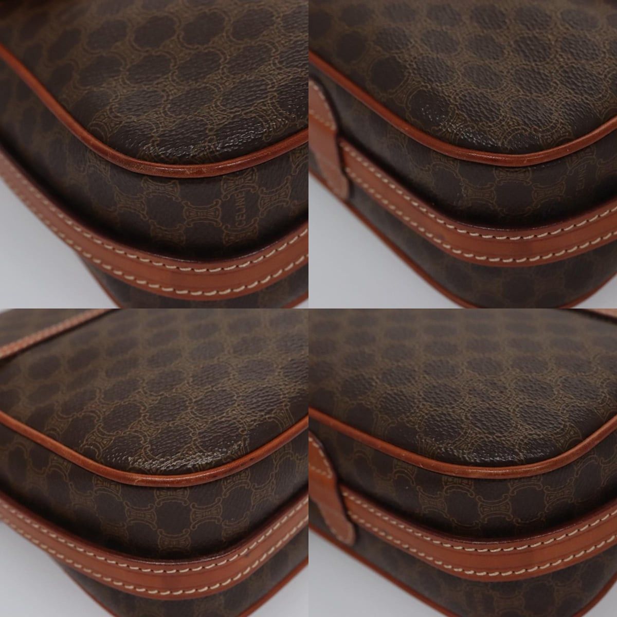 Celine CELINE Macadam Canvas Shoulder Bag Pvc Leather Brown Gold Size ONE SIZE - 10 Thumbnail
