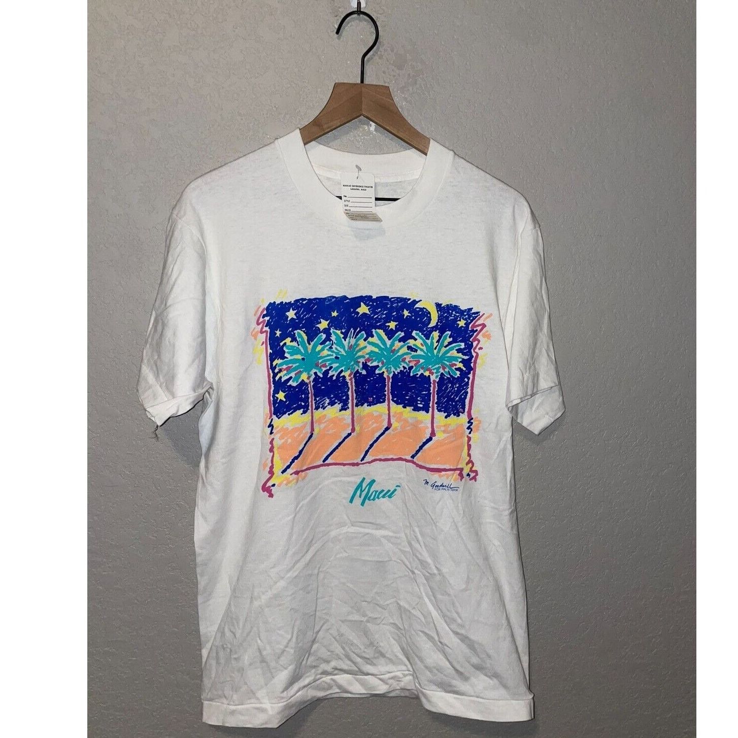 Fruit Of The Loom Vintage Hawaii Shirt M. Goodwill Maui Artwork White L Tee Size US L / EU 52-54 / 3 - 1 Thumbnail